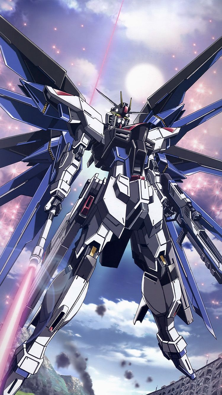 750x1334 iPhone X wallpaper. freedom gundam art illustration anime