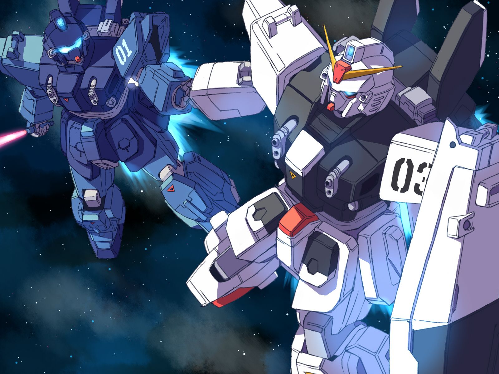 1600x1200 Mobile Suit Gundam Side Story: The Blue Destiny Wallpaper by Pixiv ID 164461 Anime Image Board