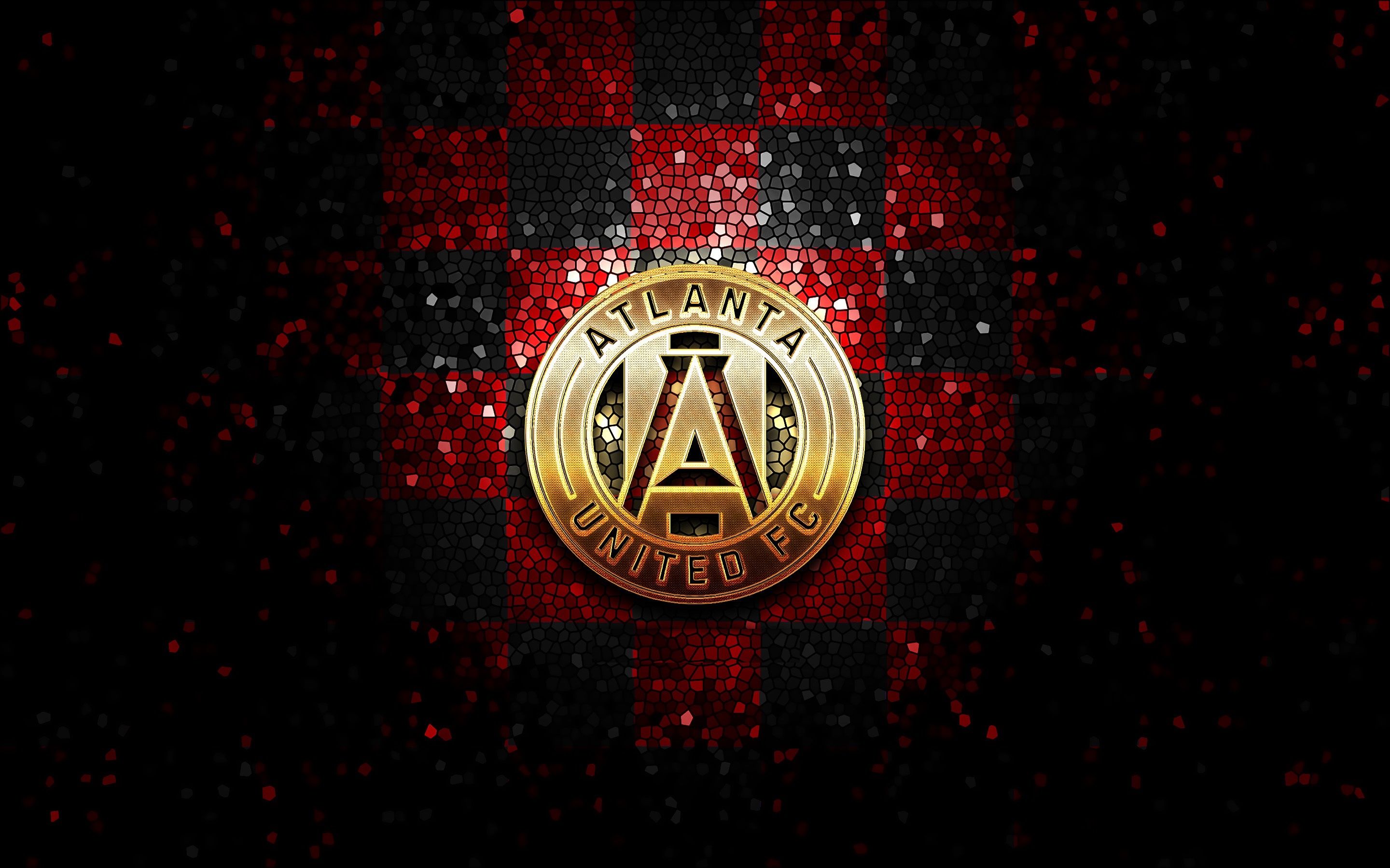 2880x1800 Wallpaper wallpaper, logo, football, Sport, glitter, checkered, MLS, Atlanta United for mobile and desktop, section спорт, resolution 2880x1800