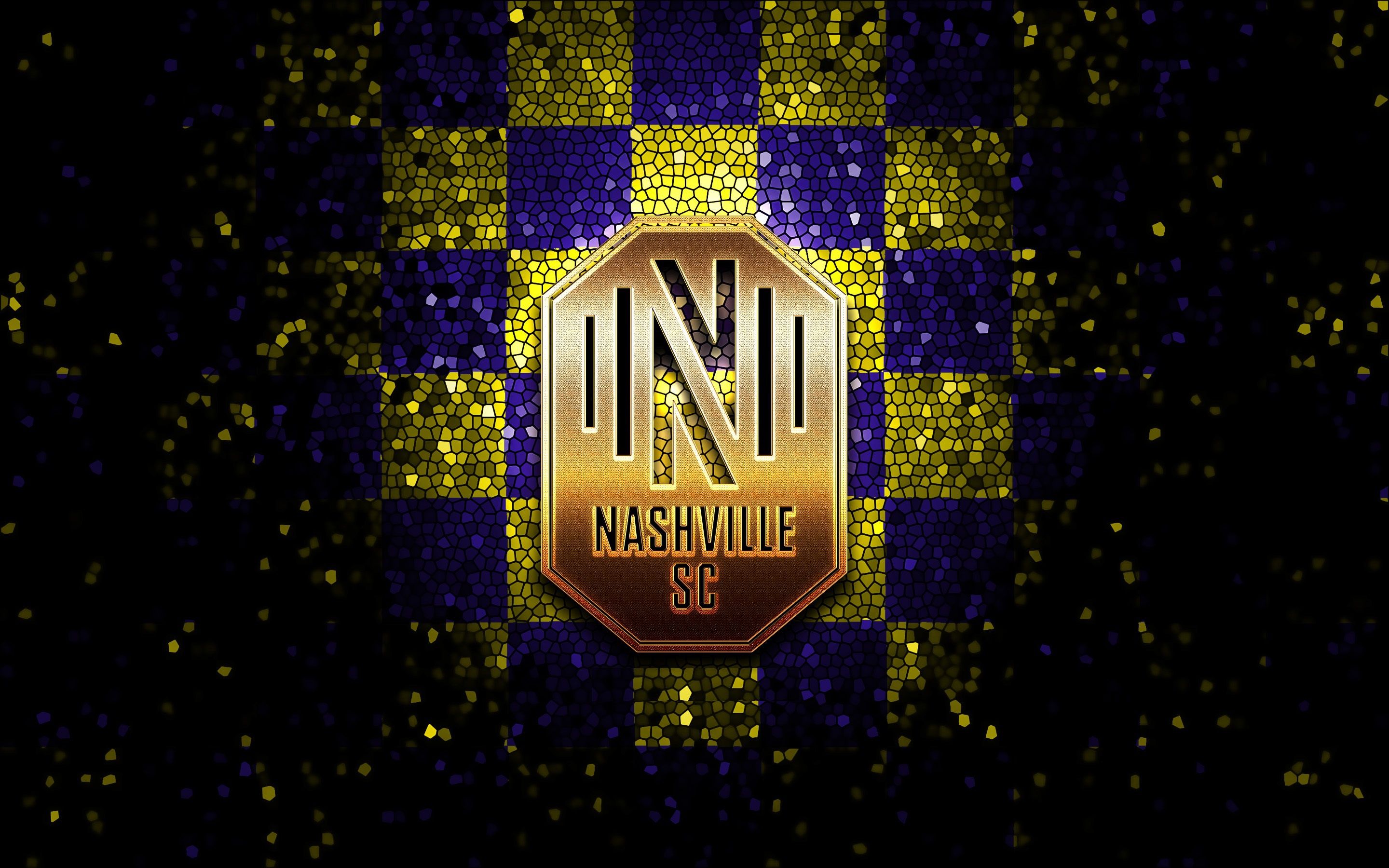 2880x1800 Wallpaper wallpaper, logo, football, Sport, Nashville, glitter, checkered, MLS for mobile and desktop, section спорт, resolution 2880x1800