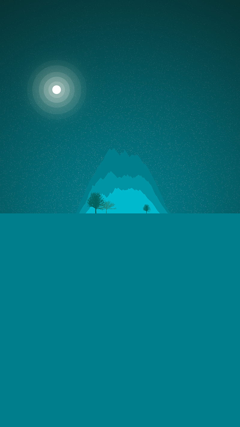 800x1422 Cyan Nature, cool, cyan, dark, desenho, flat, material, nature, new, HD phone wallpaper