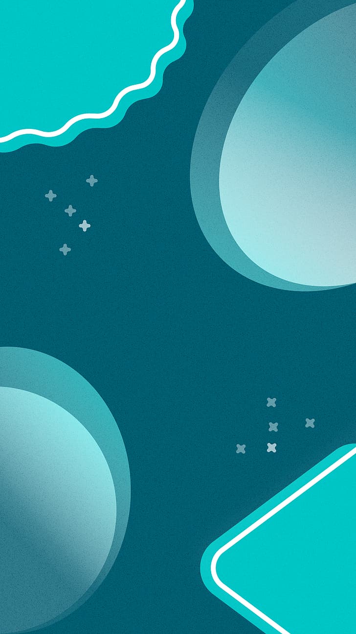 728x1294 HD wallpaper: material minimal, cyan, simple background