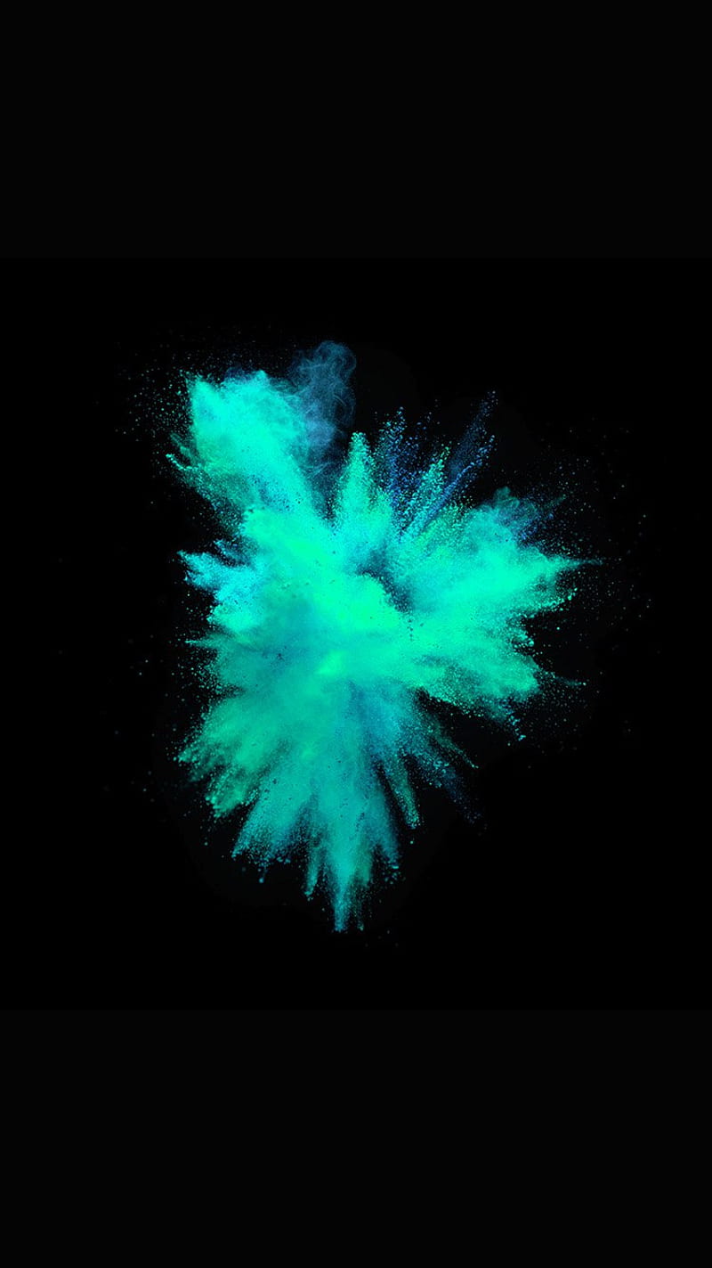 800x1423 Cyan smoke bomb, clolour, amoled, dark, blue, green, abstract, minimal, HD phone wallpaper