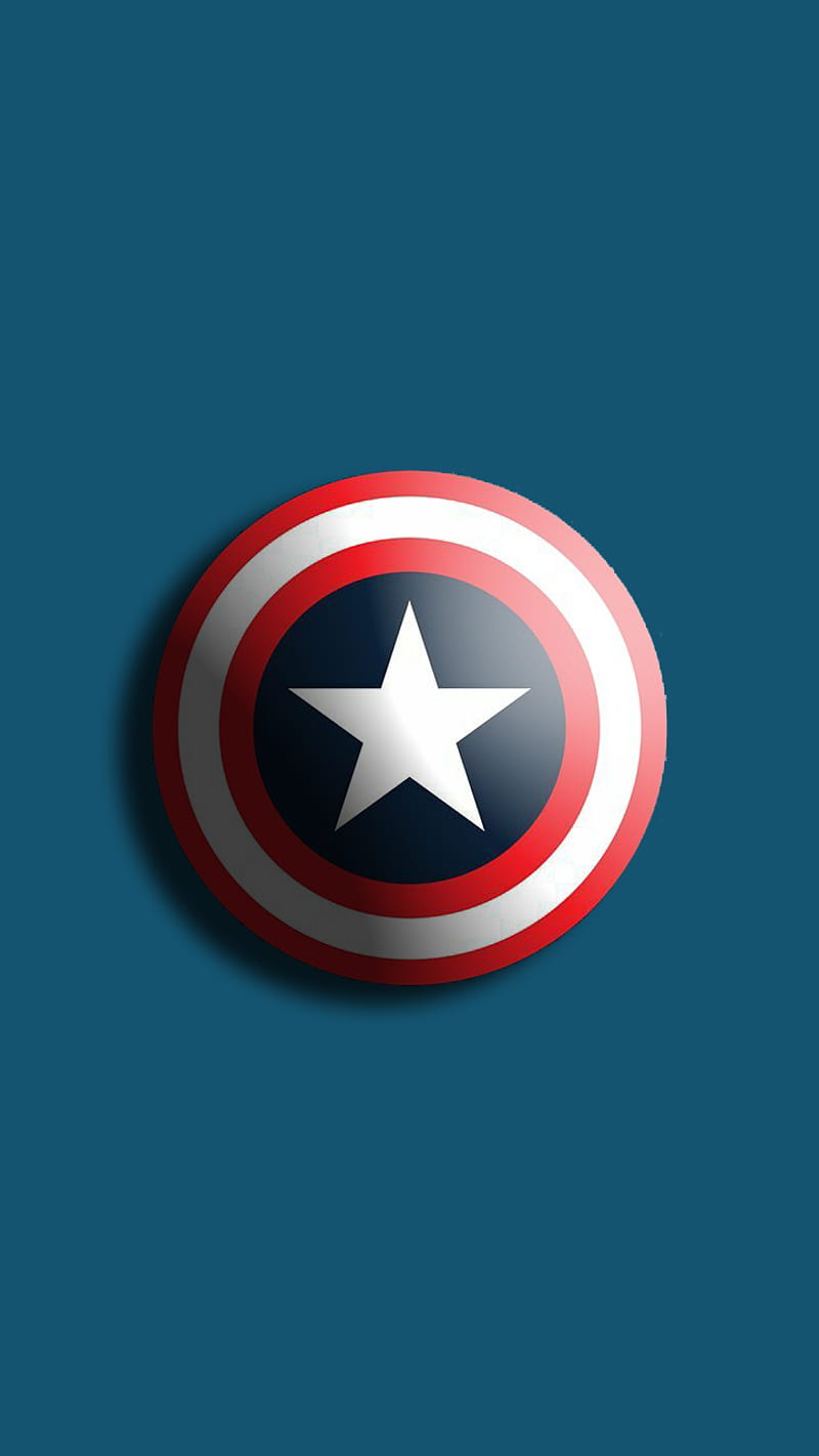 800x1422 Captain America, blue, cyan, marvel, minimalist, HD phone wallpaper