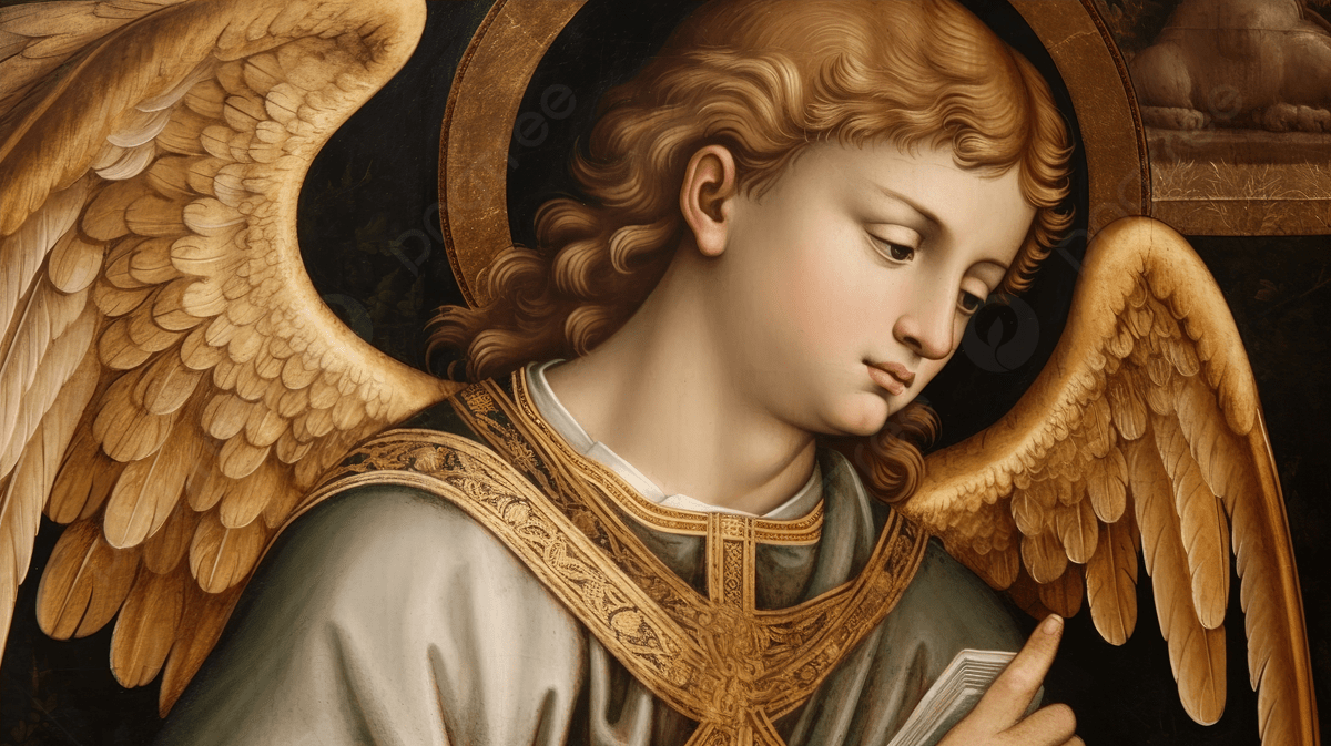 1200x673 Painting Shows The Heavenly Angel Reading Scripture, Saint Gabriel Picture, Gabriel, Religion Background Image And Wallpaper for Free Download