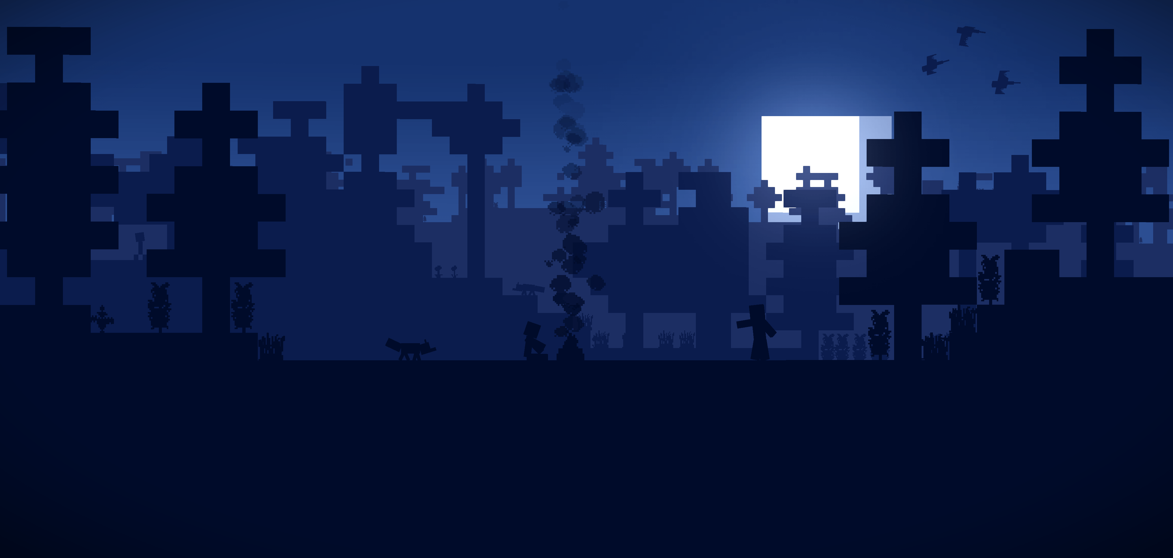 3840x1826 Minecraft 2D Wallpaper