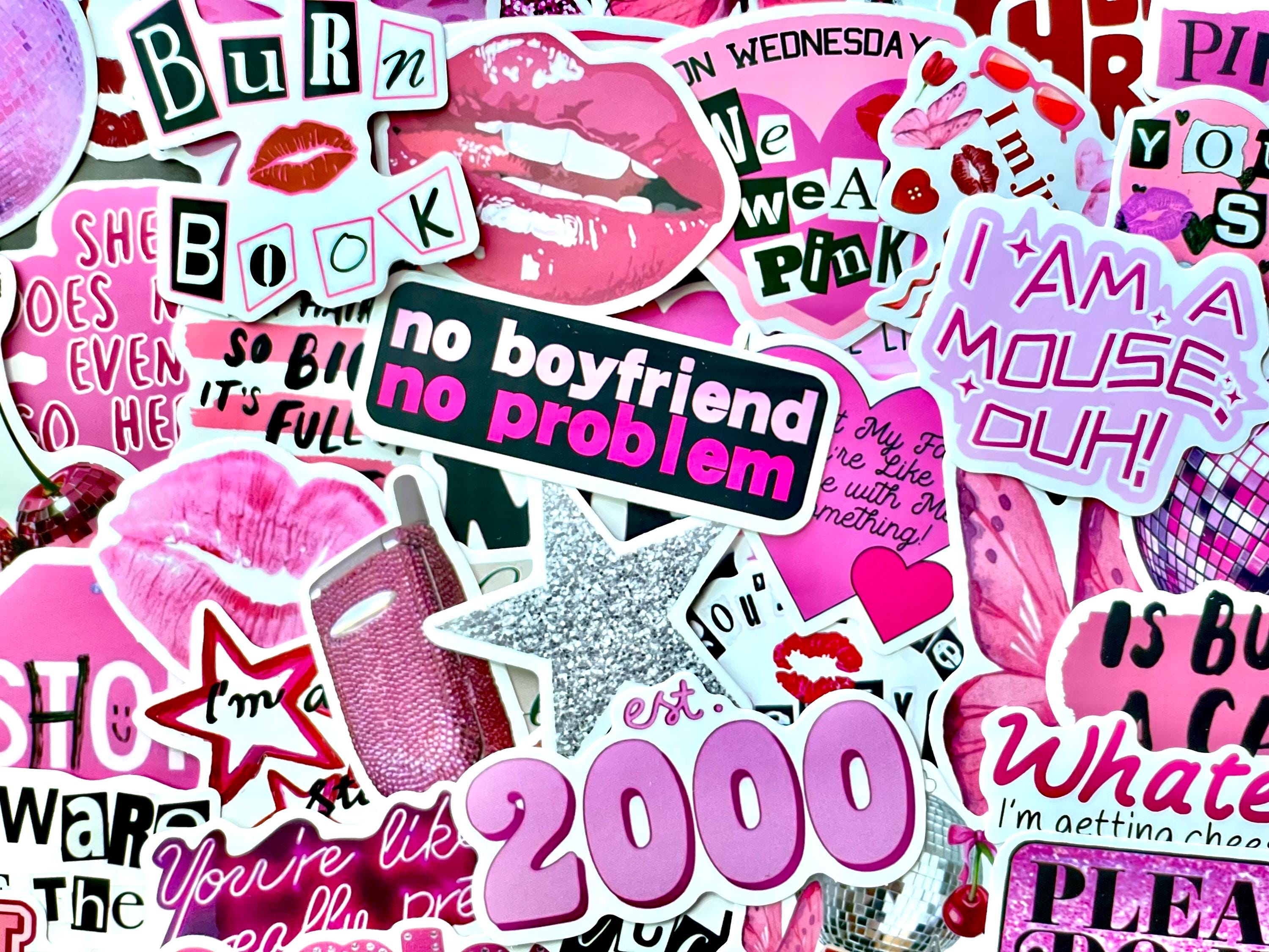 3000x2250 Y2K Pink Stickers Pack, Trendy Girly 2000s Aesthetic, Phone, Kindle, Journal