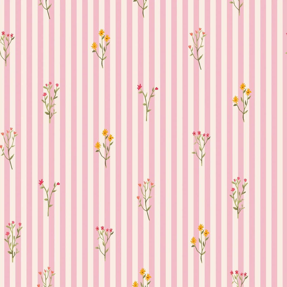 1000x1000 Ditsy Jane Wallpaper in Sugar Pink