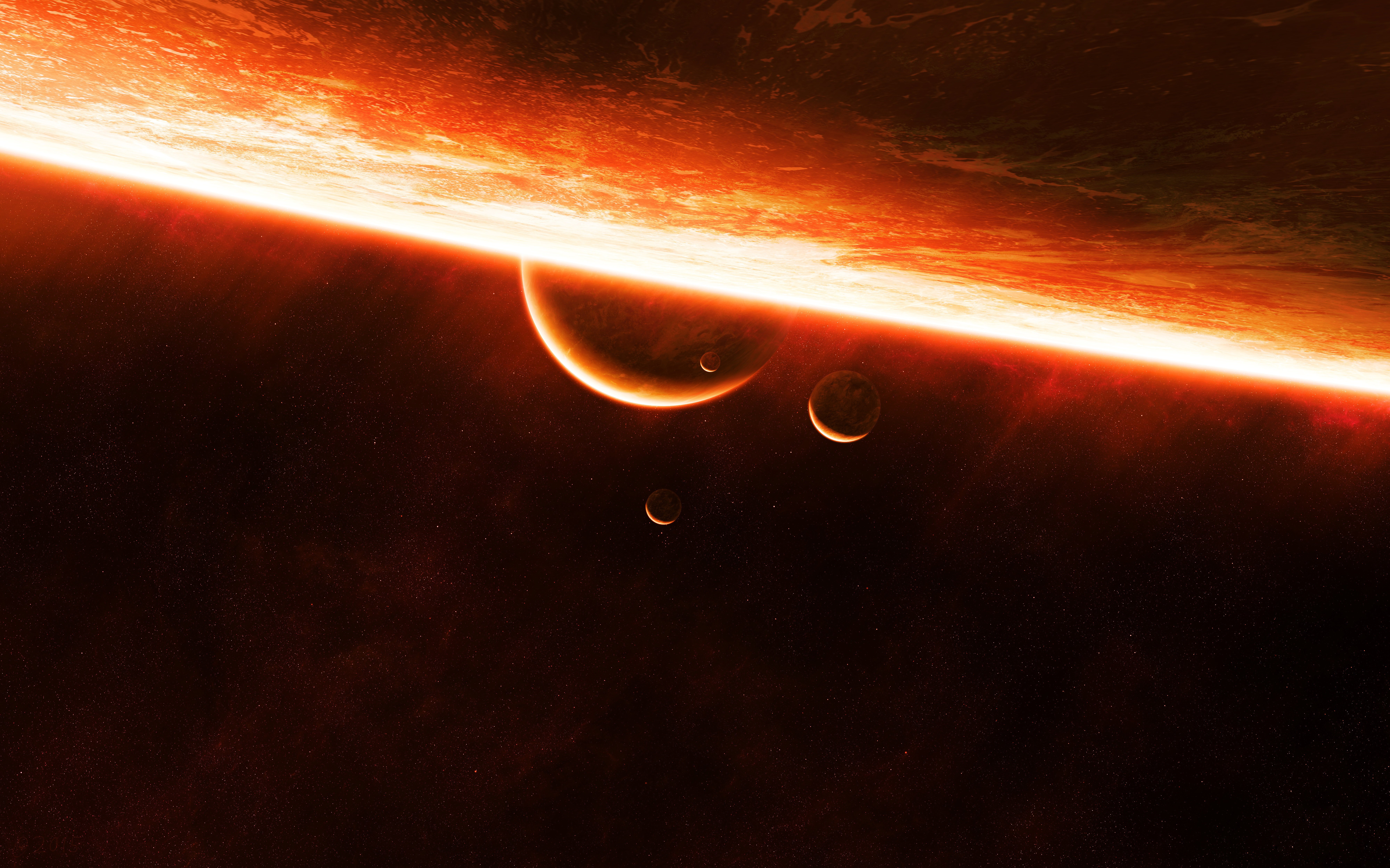 8000x5000 Wallpaper Galaxy, stars, space, yellow, black, orange, amazing, fire for mobile and desktop, section космос, resolution 8000x5000