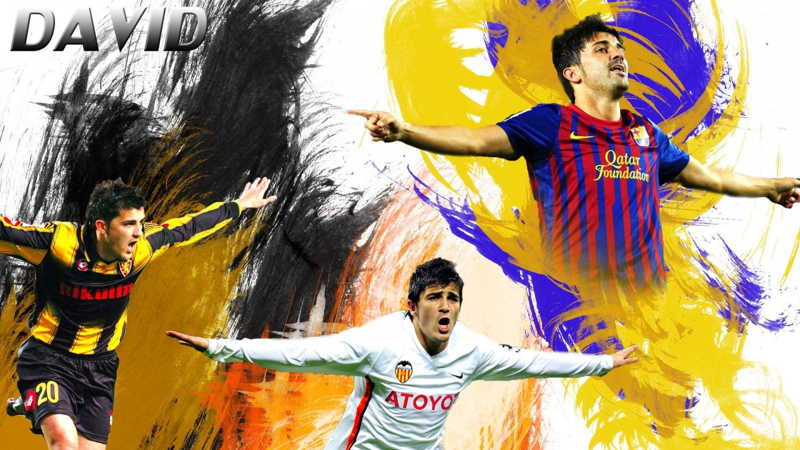 1600x900 FC Barcelona Valencia CF Soccer HD David Villa Wallpaper