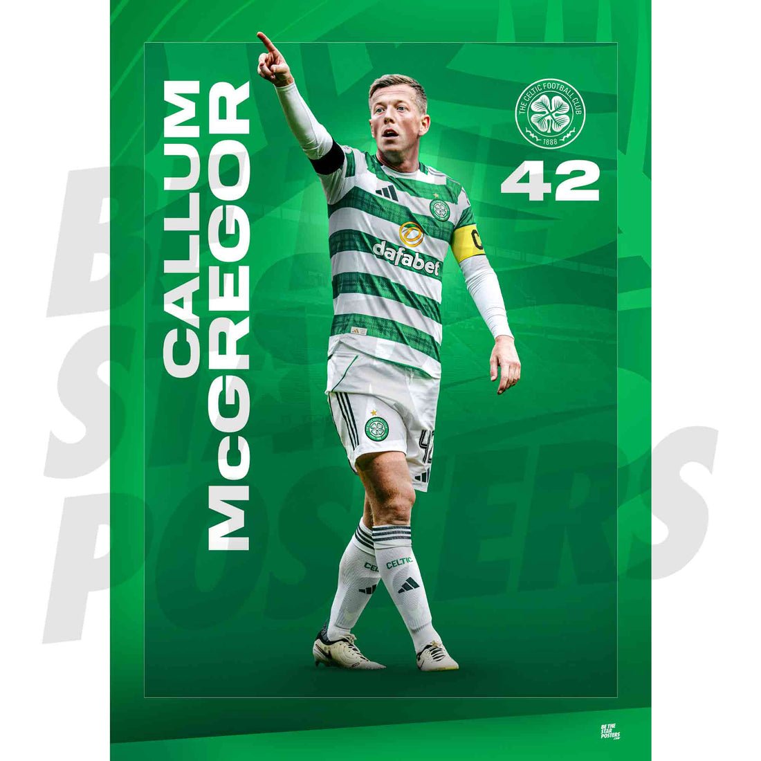 1100x1100 Celtic FC. Callum McGregor 25 26 Action Poster