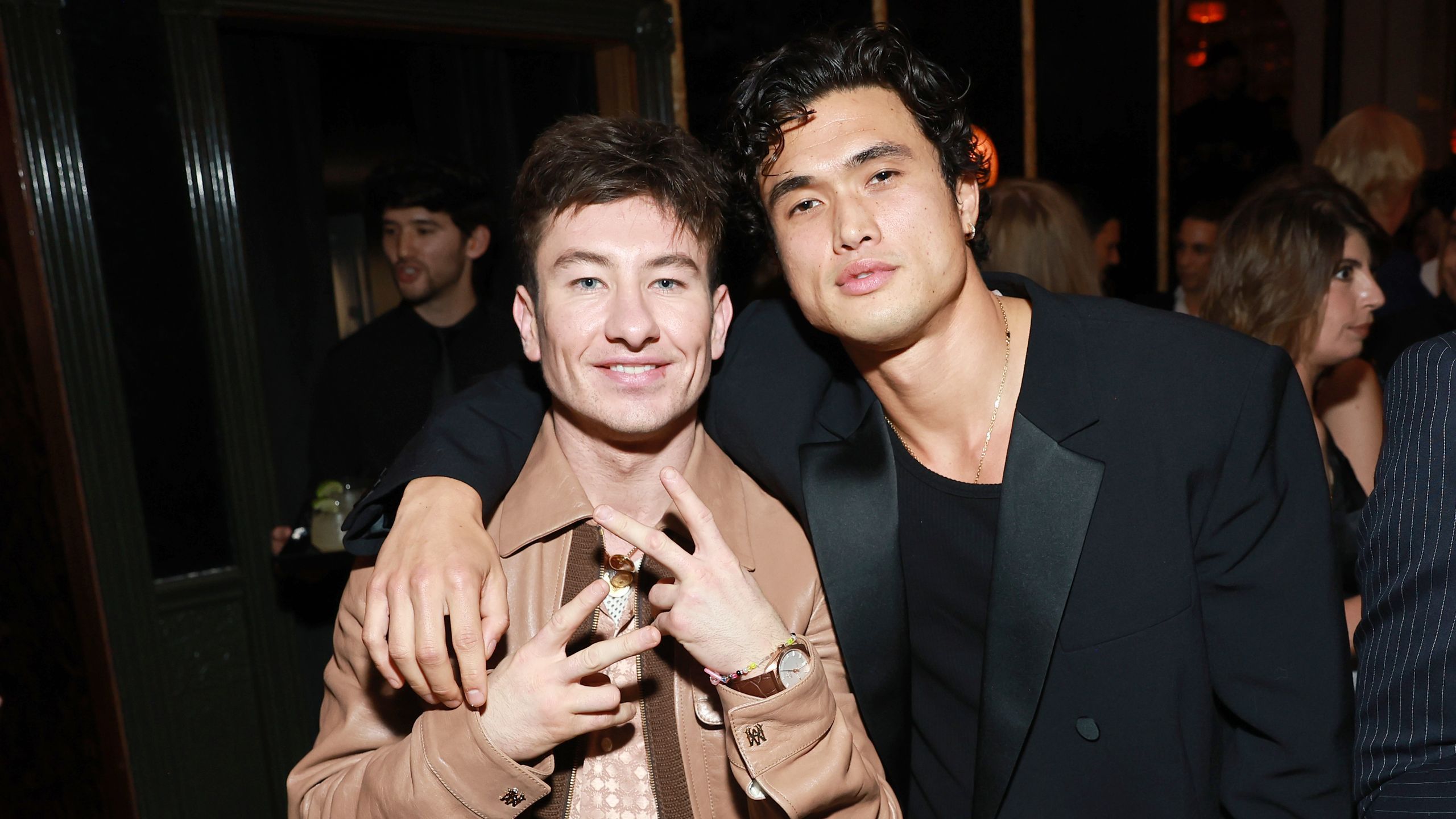 2560x1440 Barry Keoghan Spotted Wearing “Sabrina” Friendship Bracelet at Vanity Fair's Vanities Party