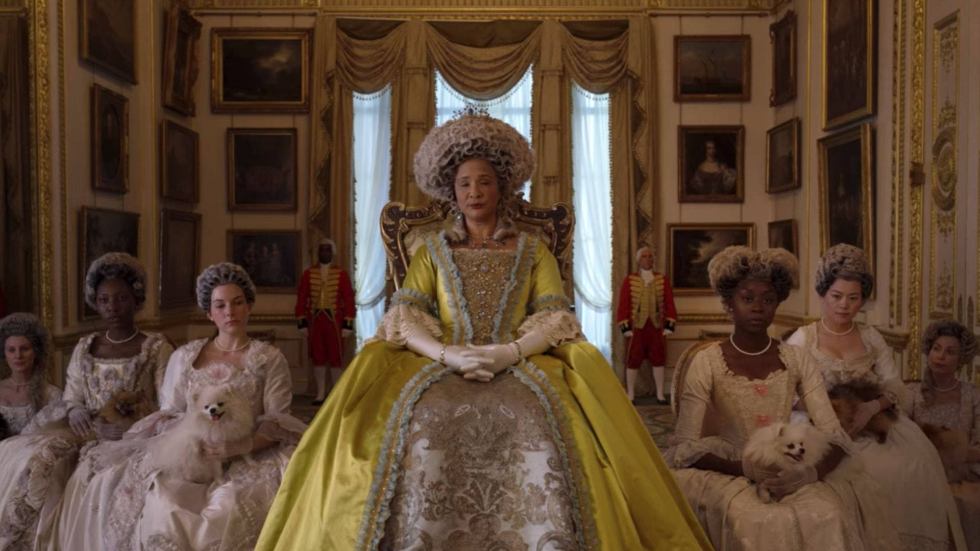 1920x1080 Download Queen Charlotte of Bridgerton in her Royal Attire Wallpaper