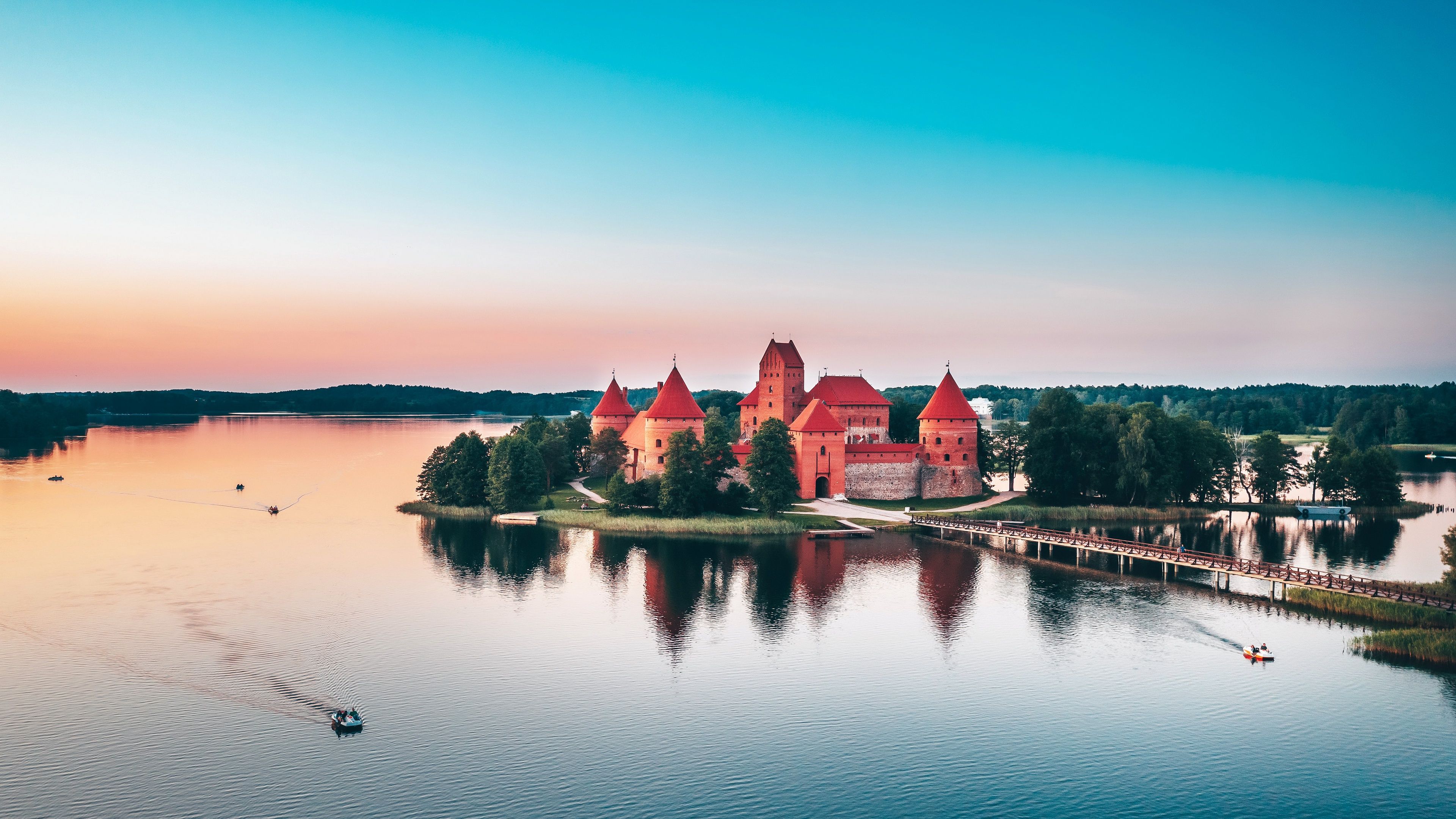 3840x2160 Download Lithuania Man Made Trakai Island Castle 4k Ultra HD Wallpaper