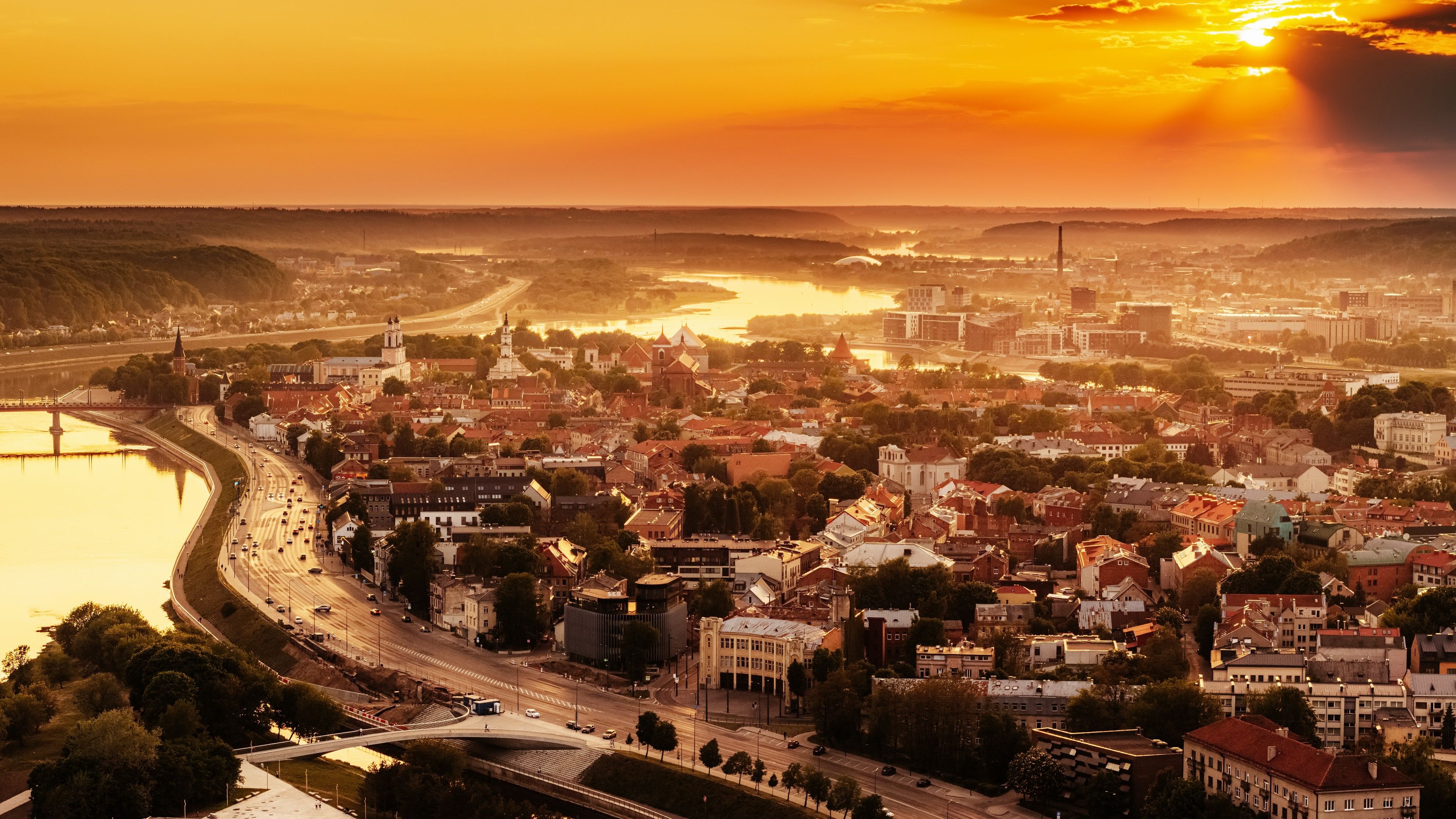 3840x2160 Wallpaper Lithuania, Kaunas, city for mobile and desktop, section город, resolution 3840x2160