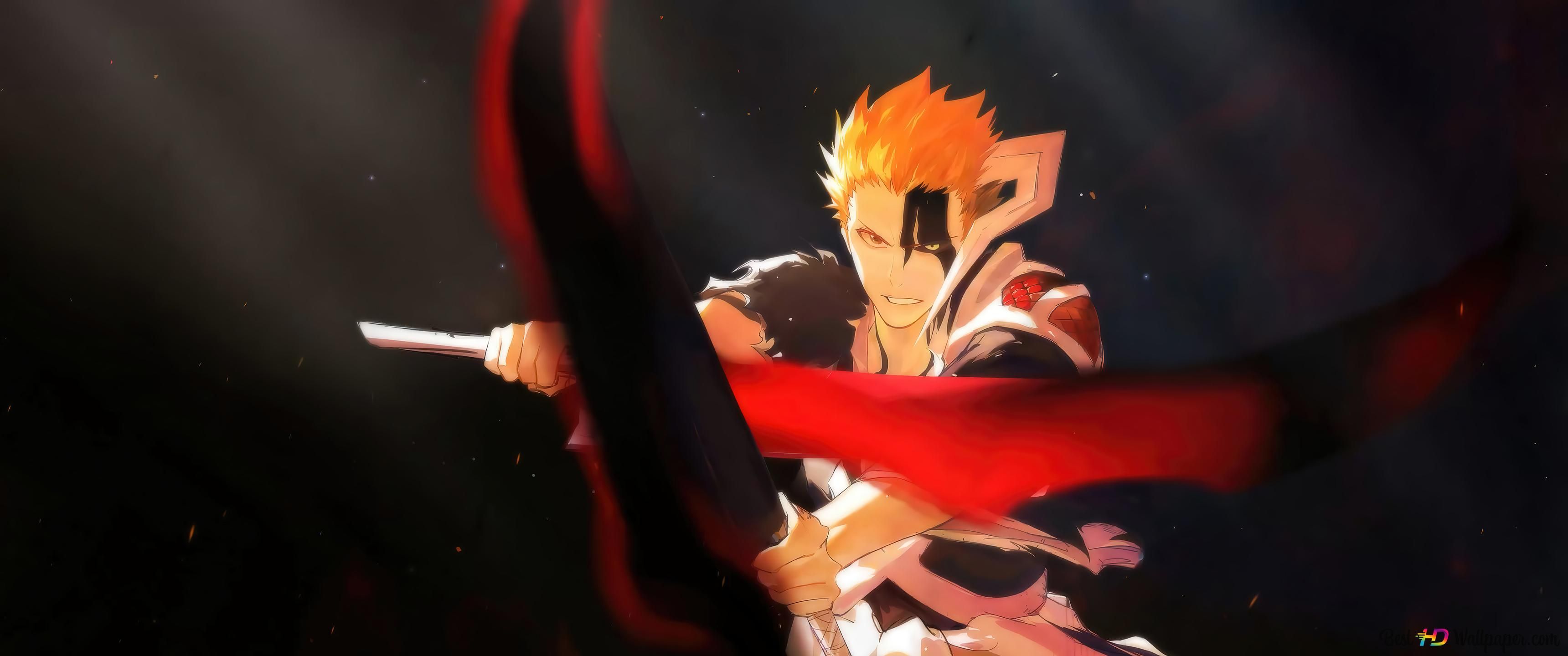 3440x1440 Bleach: Thousand Year Blood War Kurosaki Dual Sword Bankai 4K wallpaper download