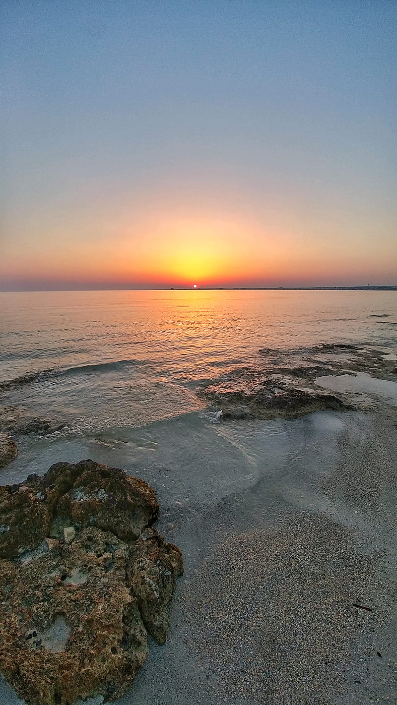 800x1422 Sunset in Salento, beach, italy, nature, porto cesareo, puglia, summer, sun, HD phone wallpaper