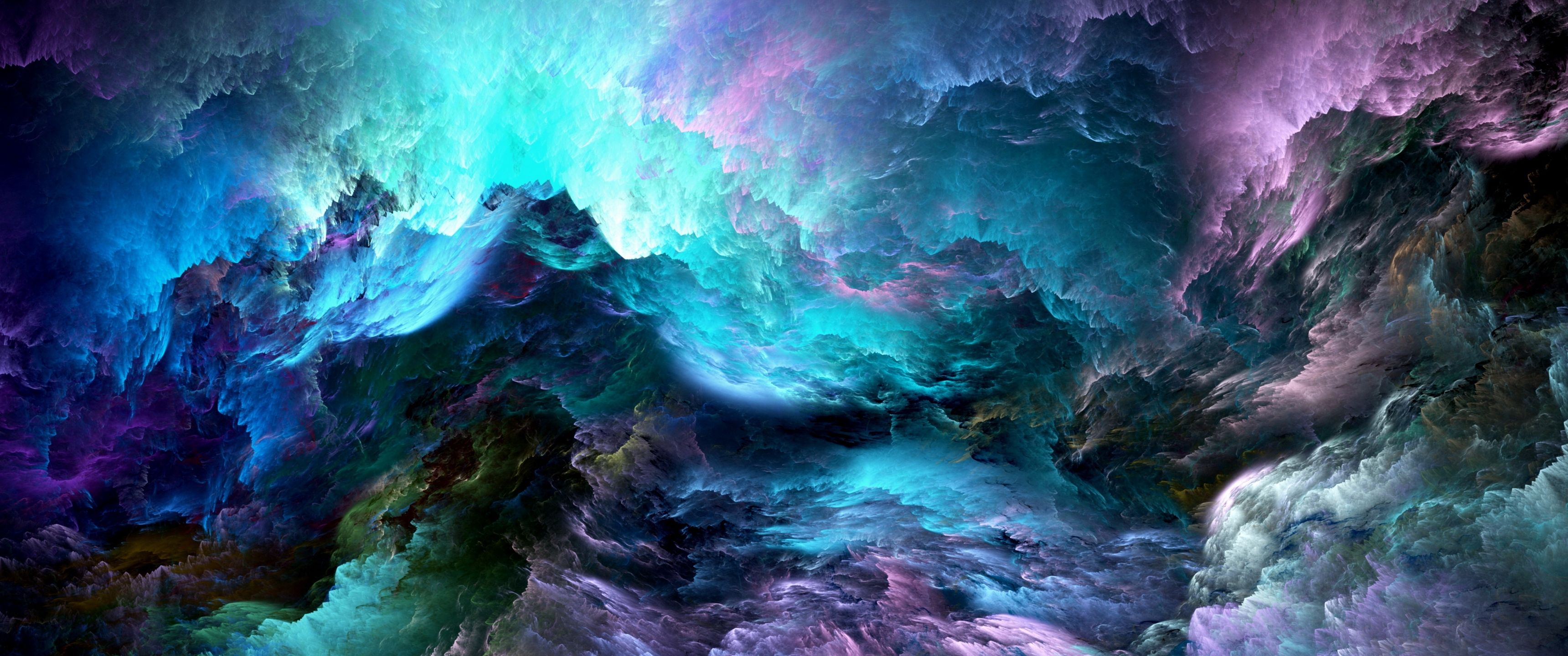 3440x1440 Download Clouds, Colorful, Abstraction Wallpaper in 3440x1440 Resolution