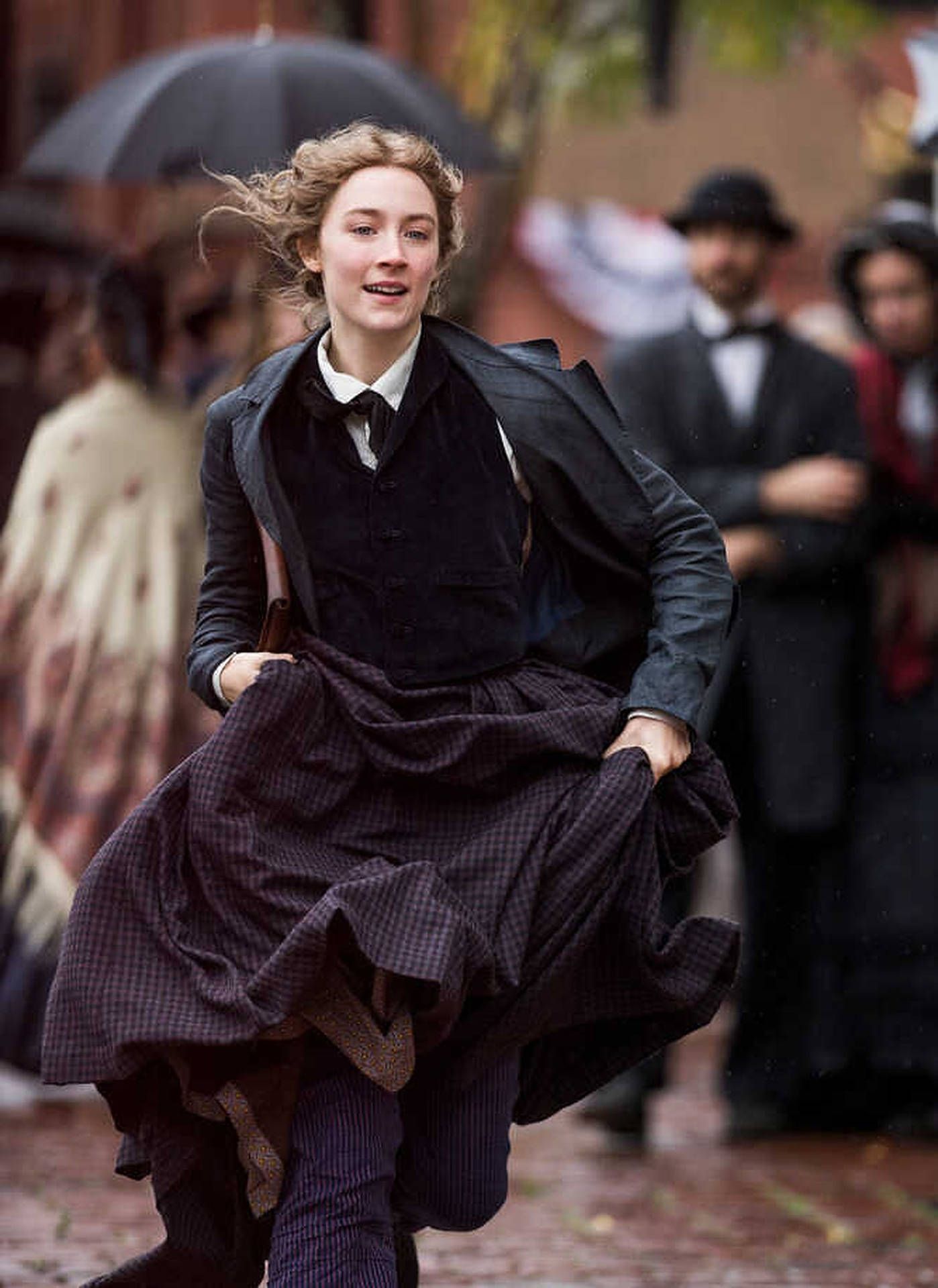 1398x1920 Download Saoirse Ronan Portraying Jo March in Little Women Wallpaper