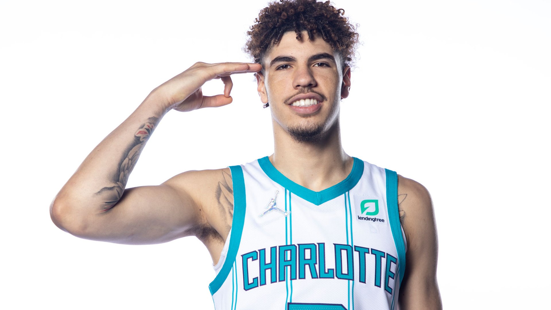 1920x1080 Charlotte Hornets LaMelo Ball In White Background HD Sports Wallpaper