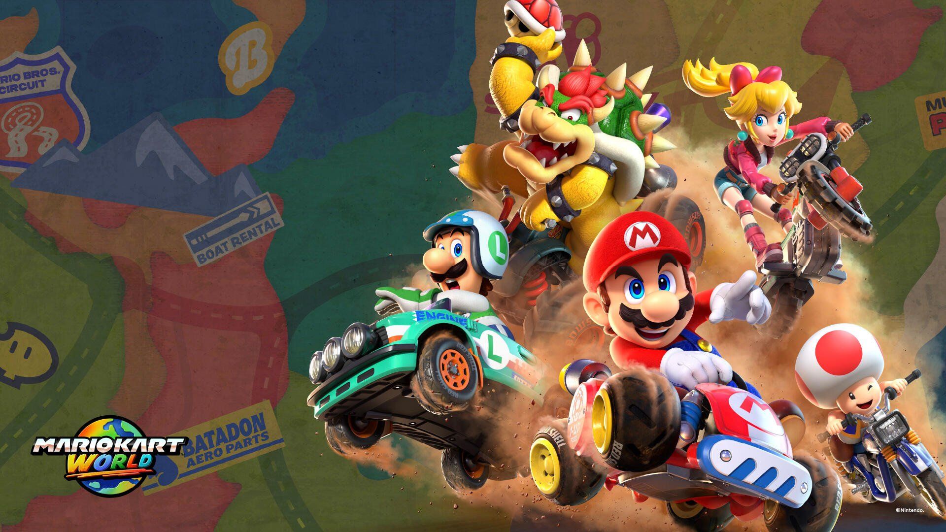 1920x1080 Download Mario Kart World HD Wallpaper