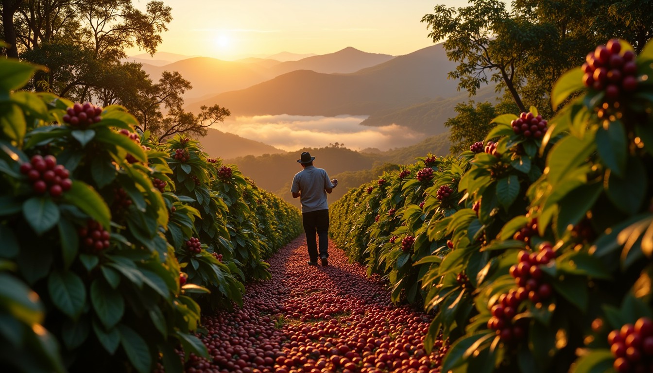 1344x768 Free Sunset Coffee Farm Image, Coffee, Farm