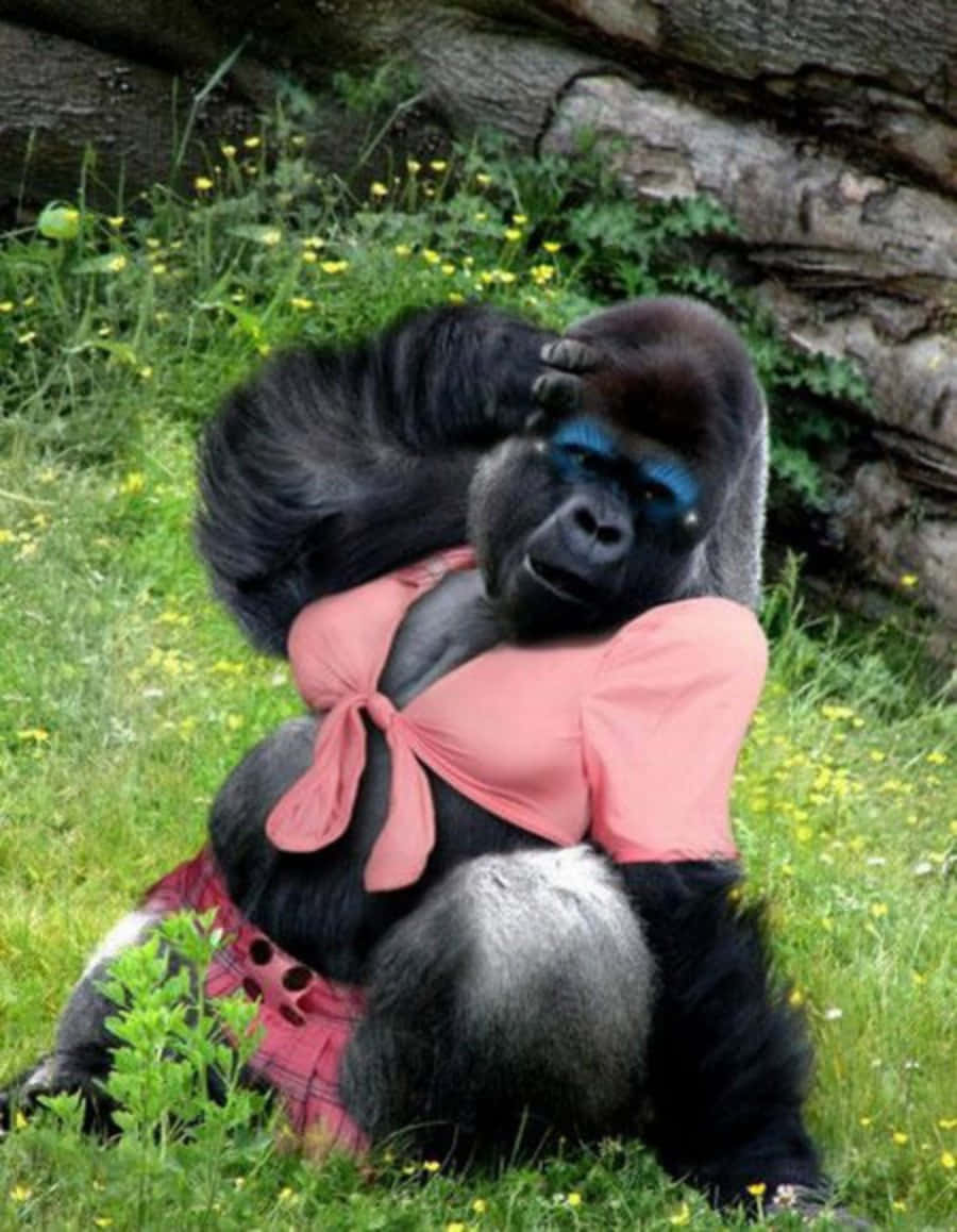 900x1158 Download Funny Gorilla Wearing Two Piece Picture