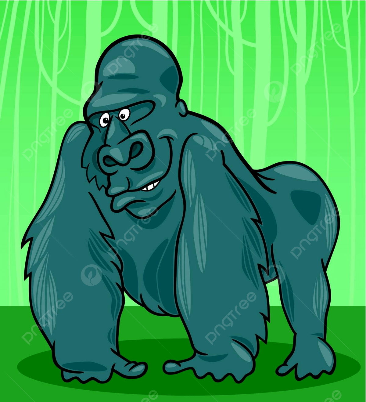 1200x1317 Gorilla Drawing Nature Funny Vector, Drawing, Nature, Funny Illustration Background And Wallpaper For Free Download