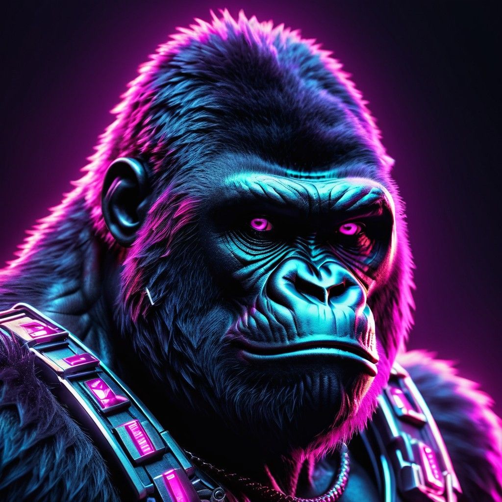 1024x1024 Gorilla Funny Face. Stable Diffusion Online