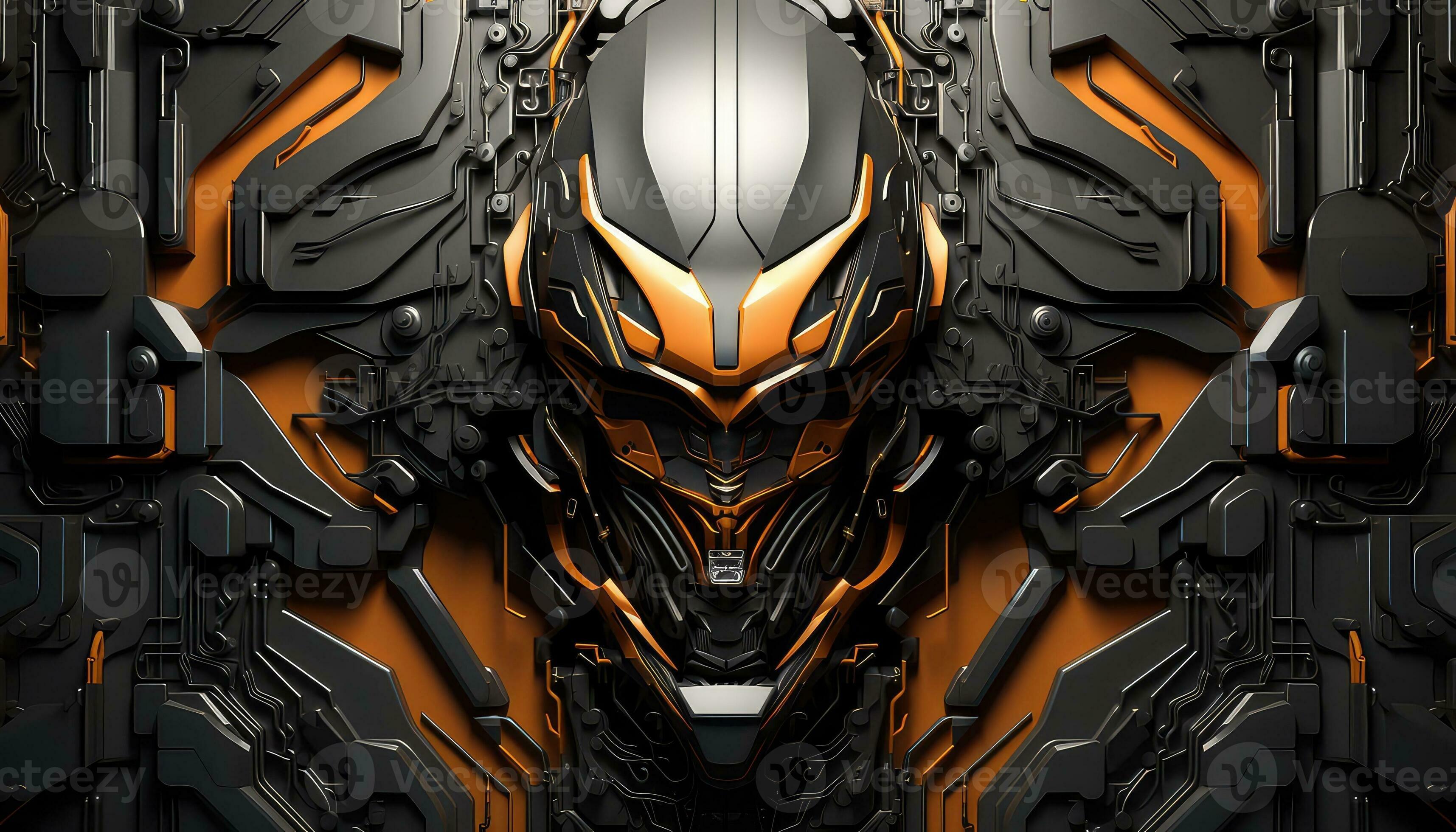 3430x1960 Abstract Wallpaper with Robotic Edge 3D Design Elements AI generated