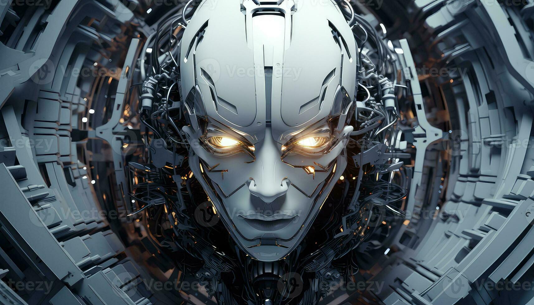 1715x980 Abstract Wallpaper with Robotic Edge 3D Design Elements AI generated