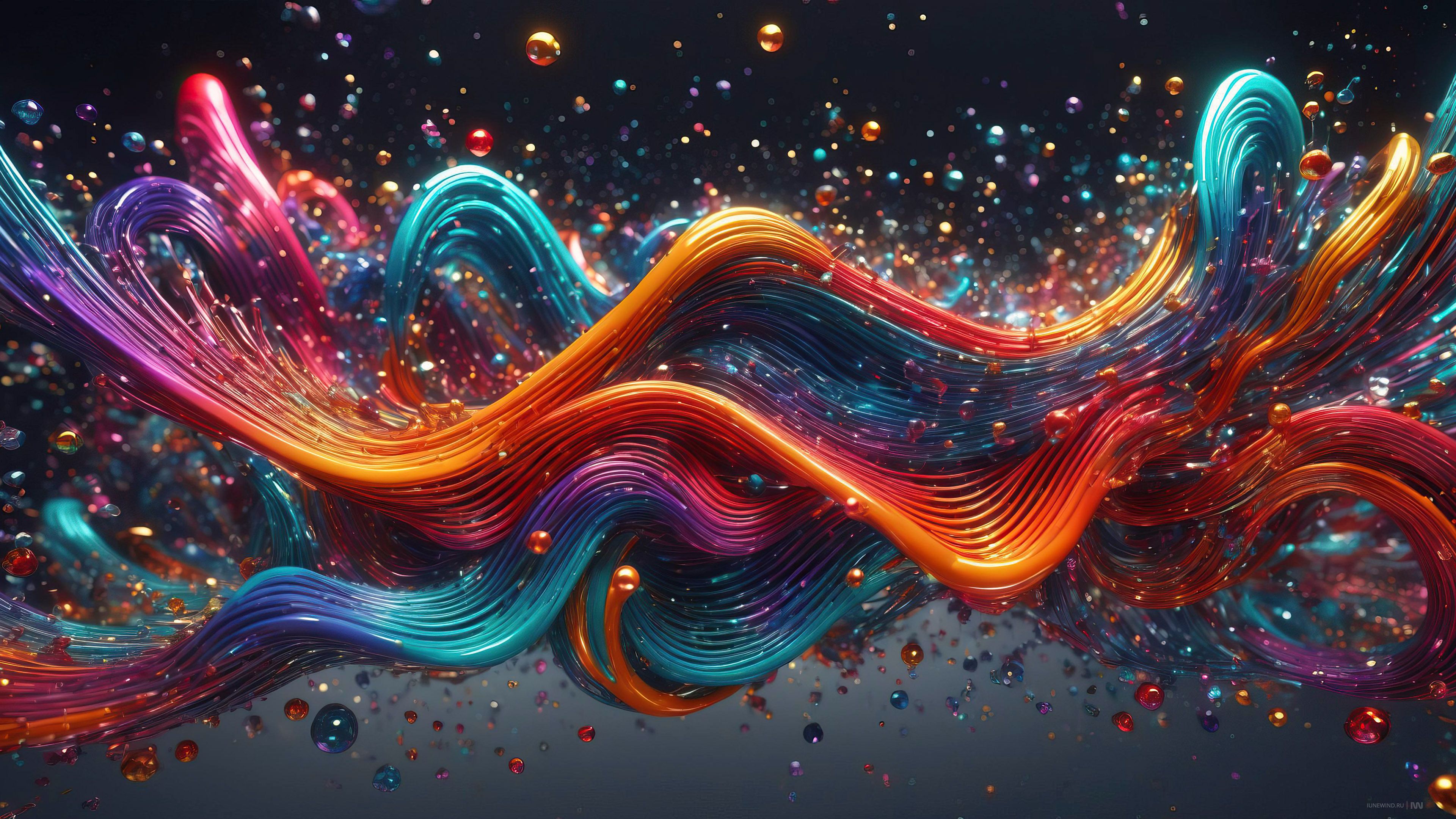 3840x2160 3D Liquid Abstract UHD 16:9 AI Art Wallpaper