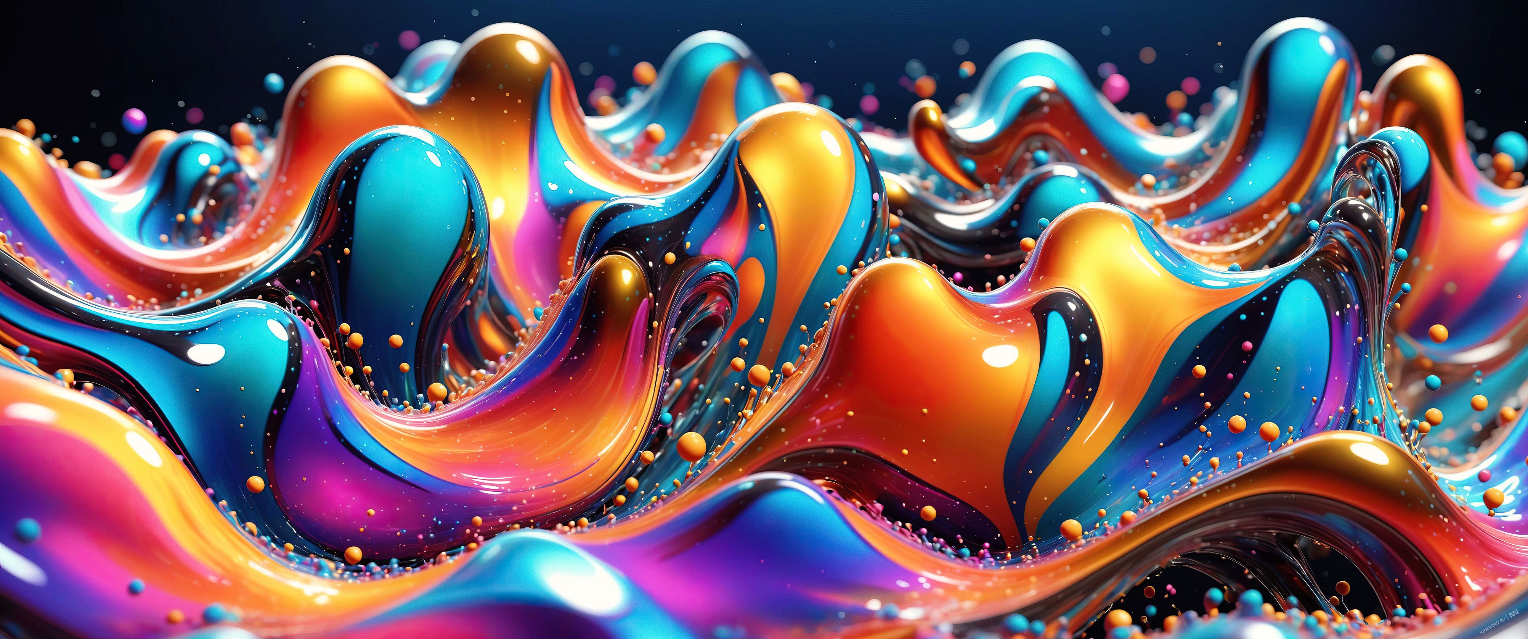 5160x2160 Vibrant Abstract 3D liquid UW wallpaper