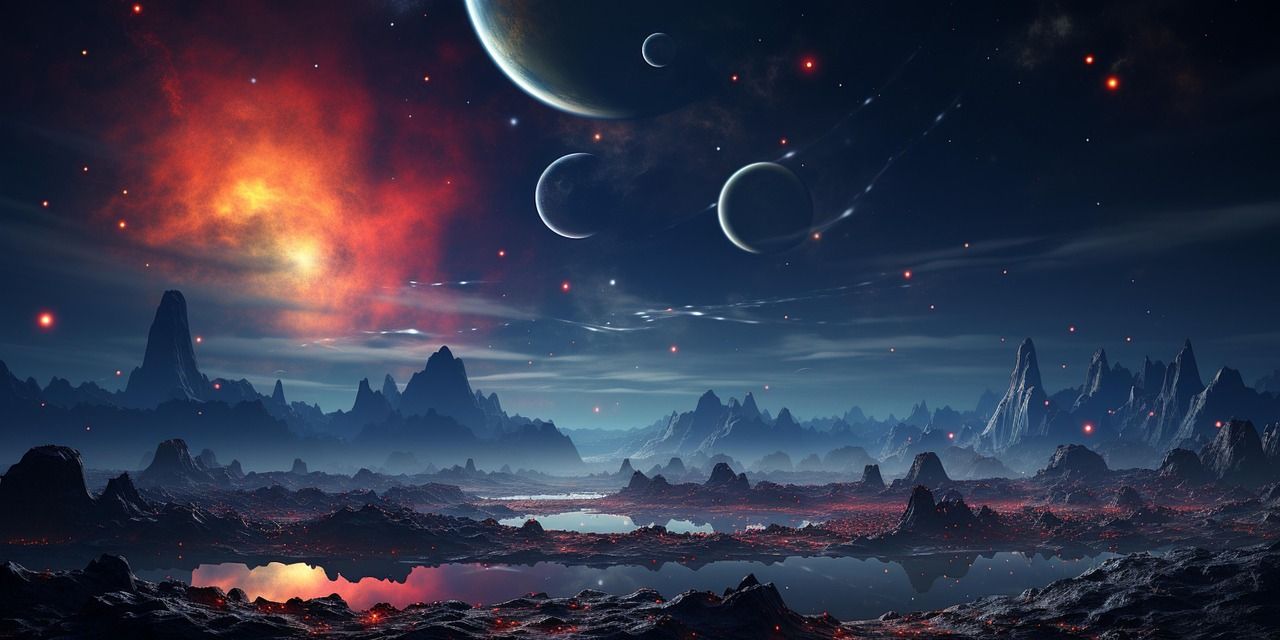 1280x640 Download Ai Generated Universe 3D Wallpaper. Royalty Free Stock Illustration Image