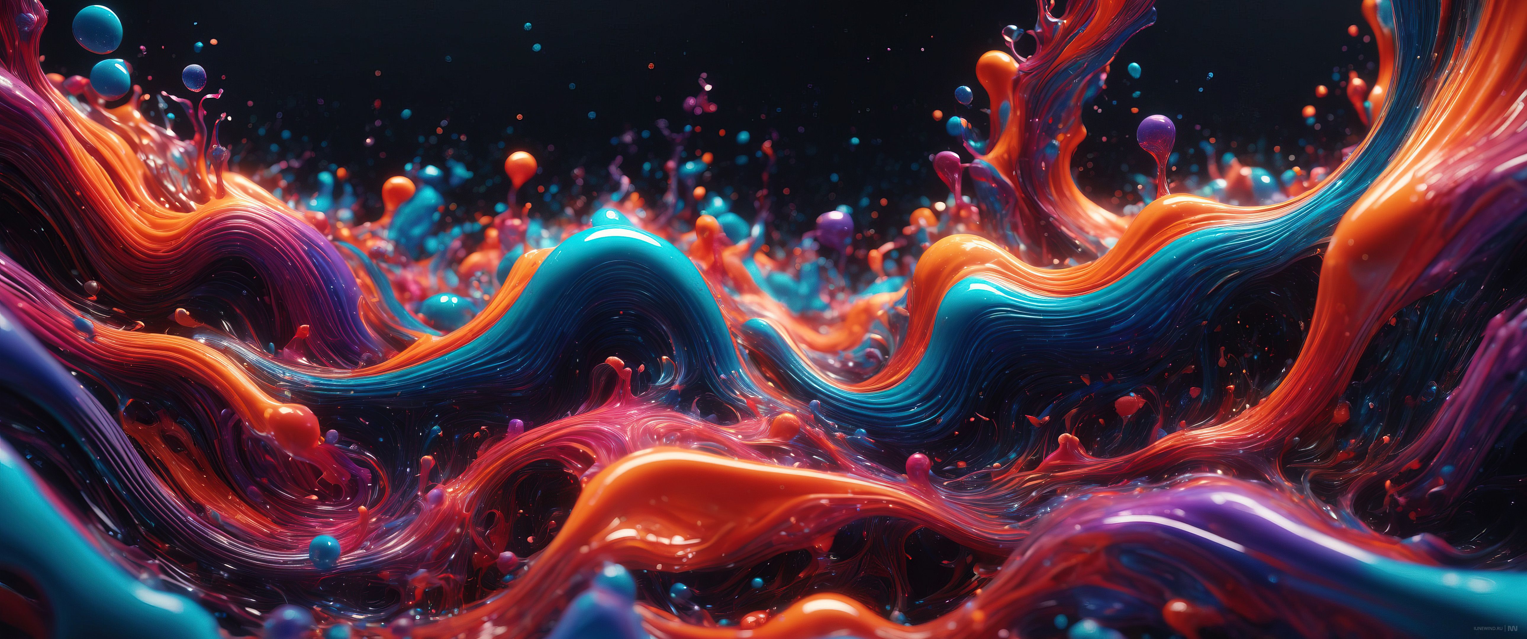 5160x2160 Vibrant Abstract 3D liquid UW wallpaper