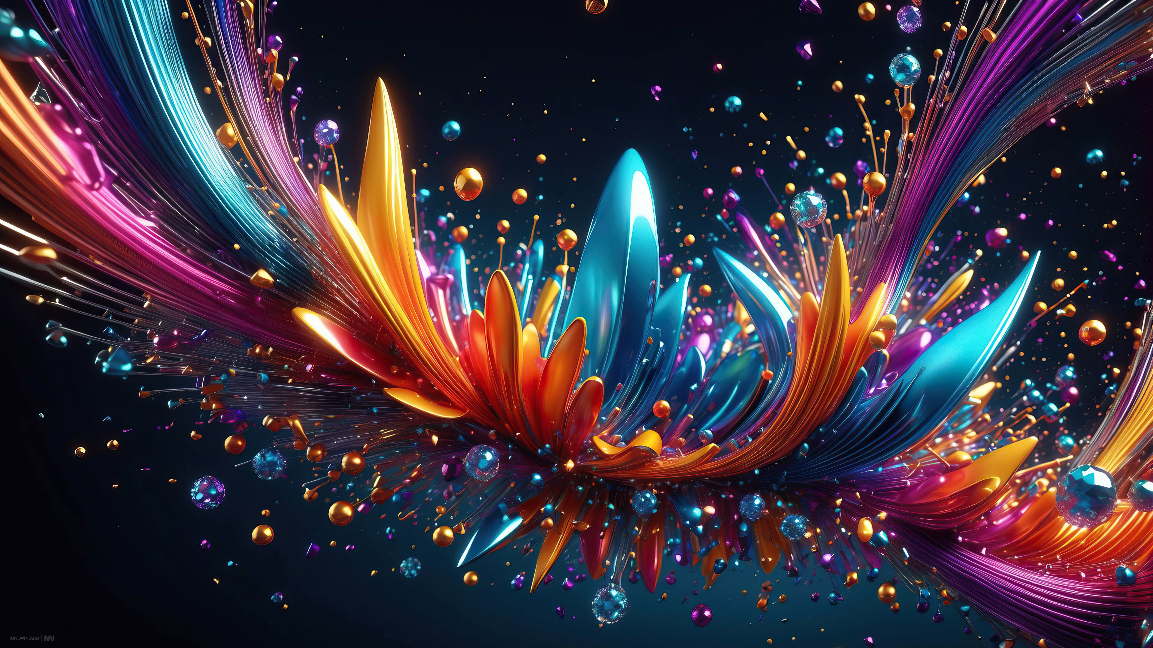 3840x2160 3D Liquid Abstract UHD 16:9 AI Art Wallpaper