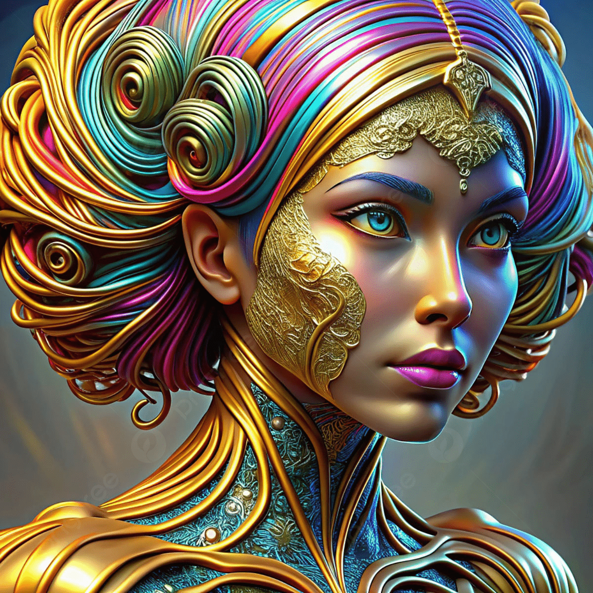 1200x1200 3D Ai Generated Women Face, 3D, Ai, Women Background Image And Wallpaper for Free Download