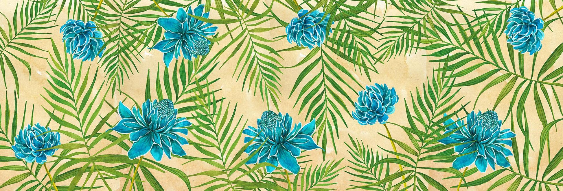 1946x662 Sky Blue Blooming, interior design wallpaper