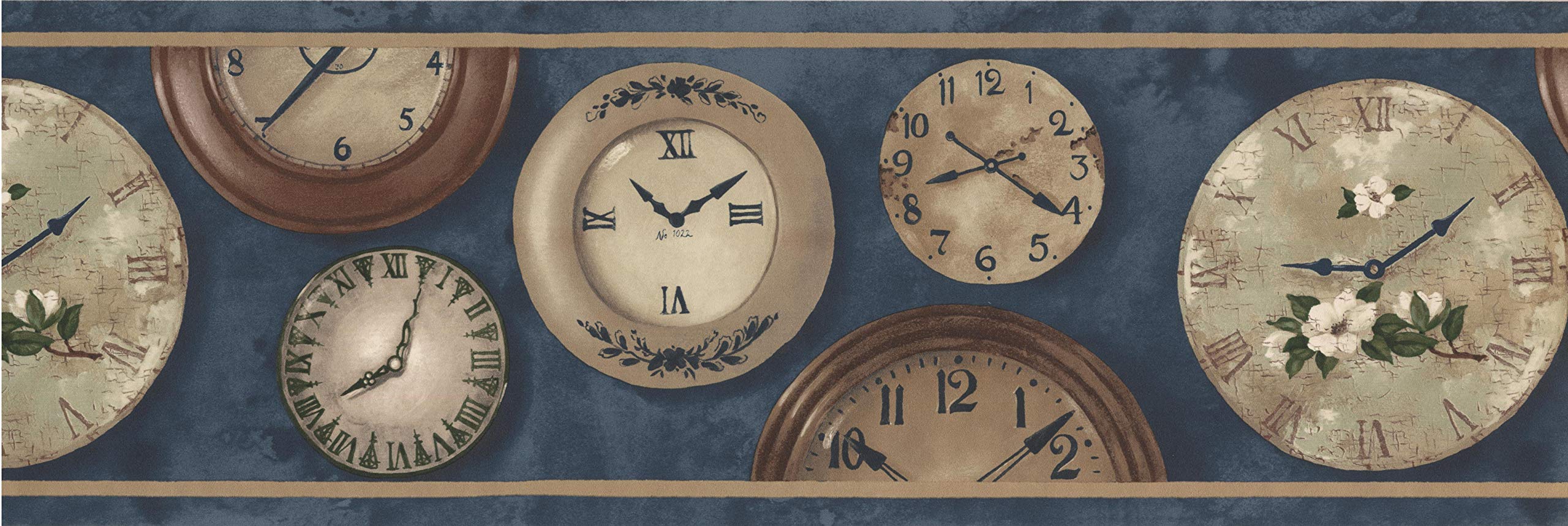 2560x859 Vintage & Antique Clocks Wallpaper Border Patton Norwall BW77445