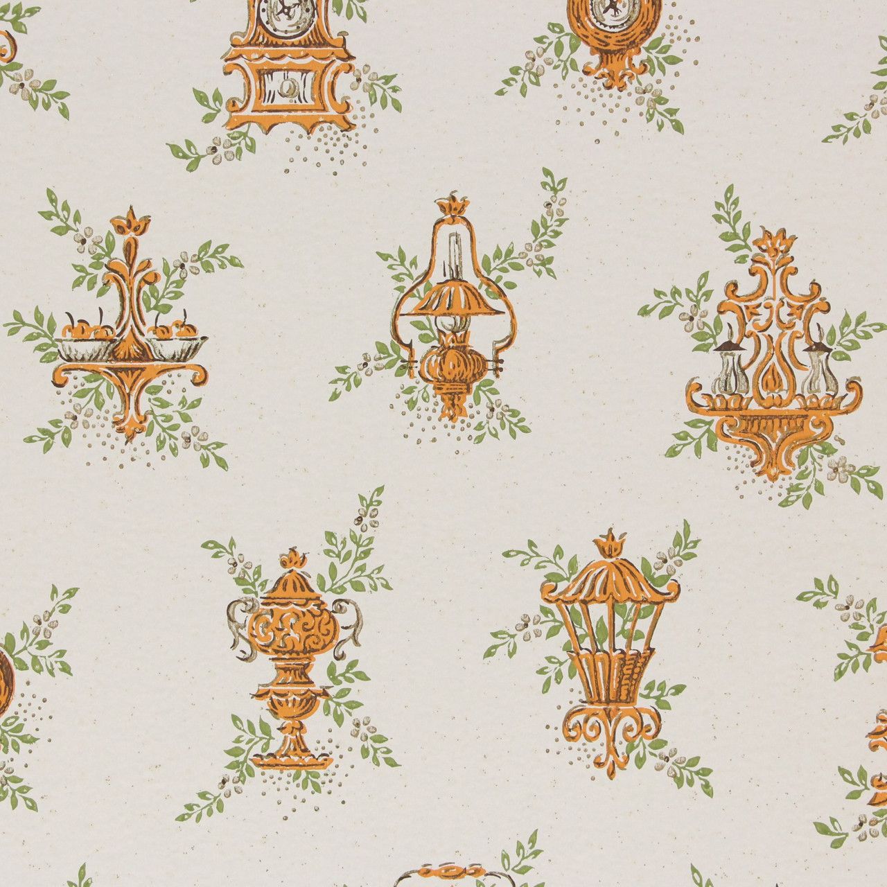 1280x1280 1950s Vintage Wallpaper Orange Kitchen Clocks's Vintage Wallpaper