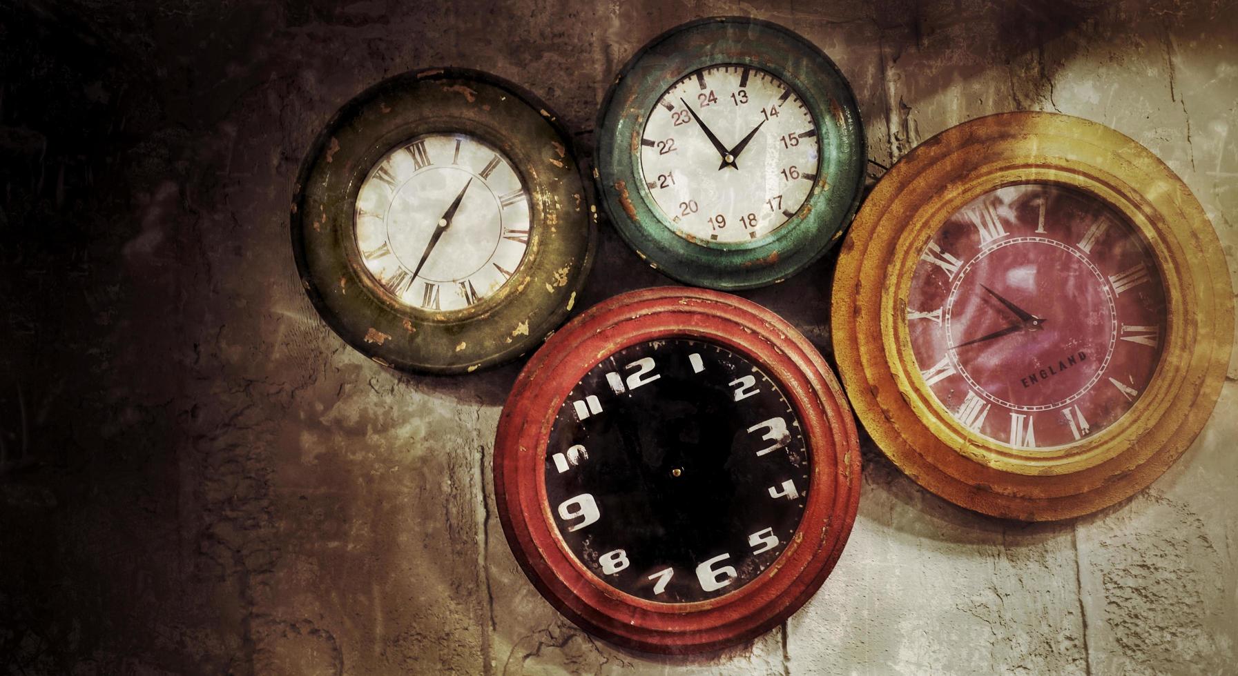 1793x980 Abstract Retro Clocks on the Wall Background