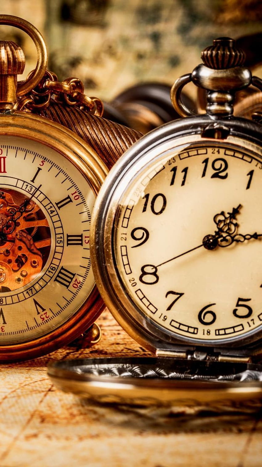 850x1511 Vintage clock HD wallpaper