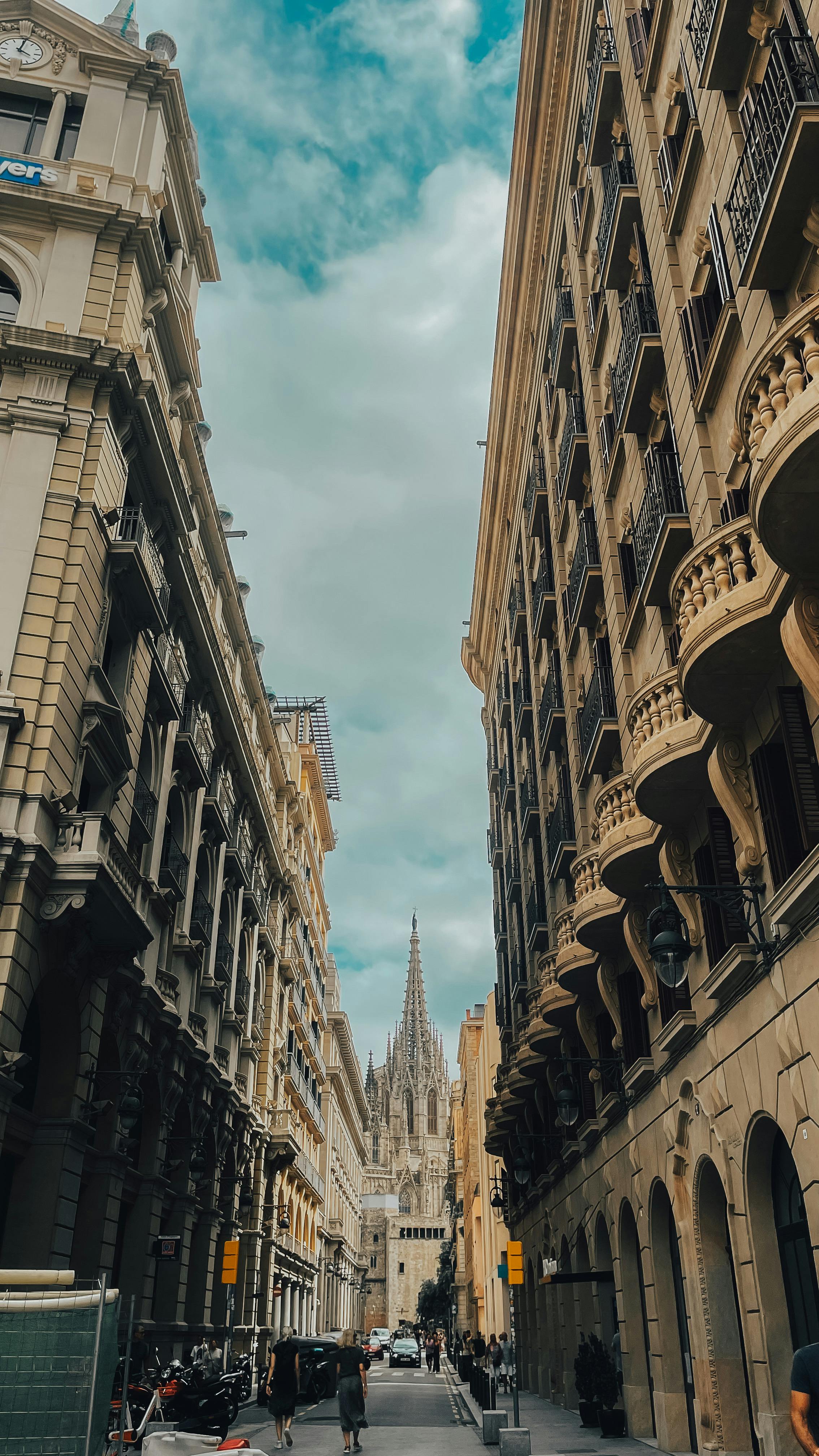 2268x4032 View of the Barcelona Cathedral between the Buildings · Free