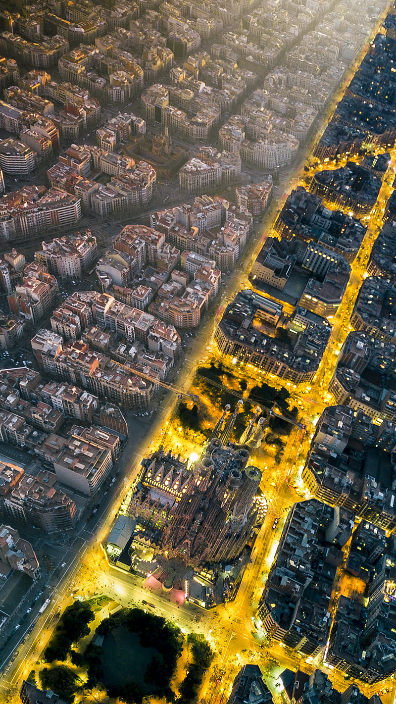 800x1422 Barcelona Day & Night, 16x , aerial, aesthetic, amoled, art, awesome, black, HD phone wallpaper