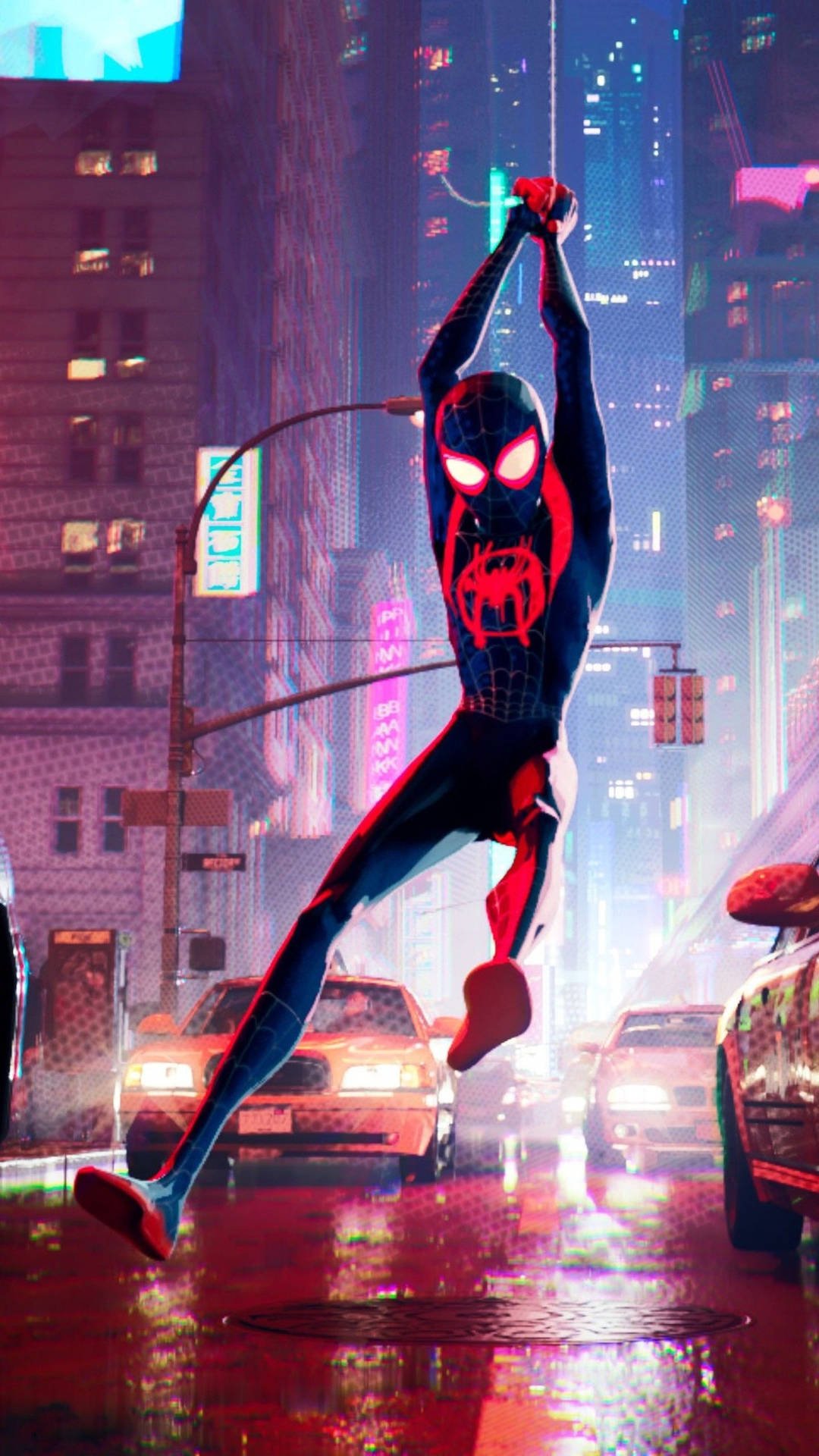 1080x1920 Download Web Slinging Miles Morales Spider Verse Wallpaper