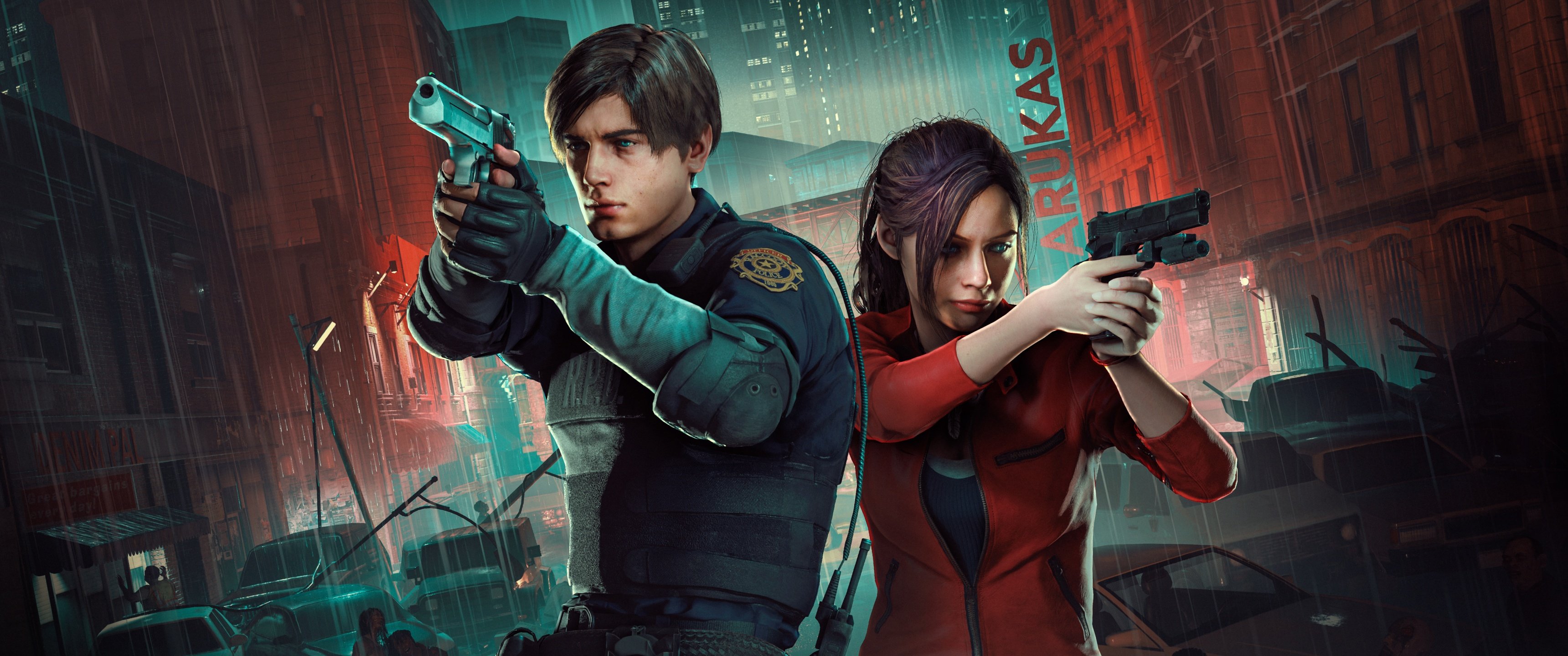 3440x1440 Resident Evil 2 Wallpaper 4K, Leon S. Kennedy, Claire Redfield