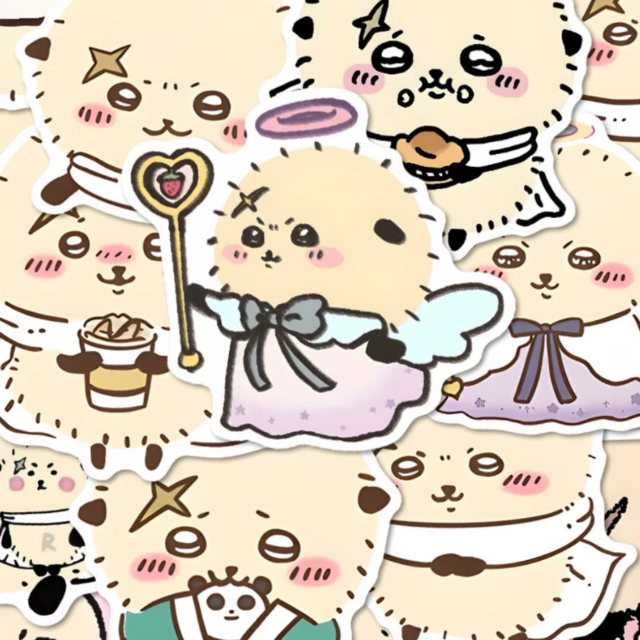 1290x1290 Japanese Cartoon ChiiKawa. Rakko Sticker Set Pieces Phone iPad Schedule Notebook