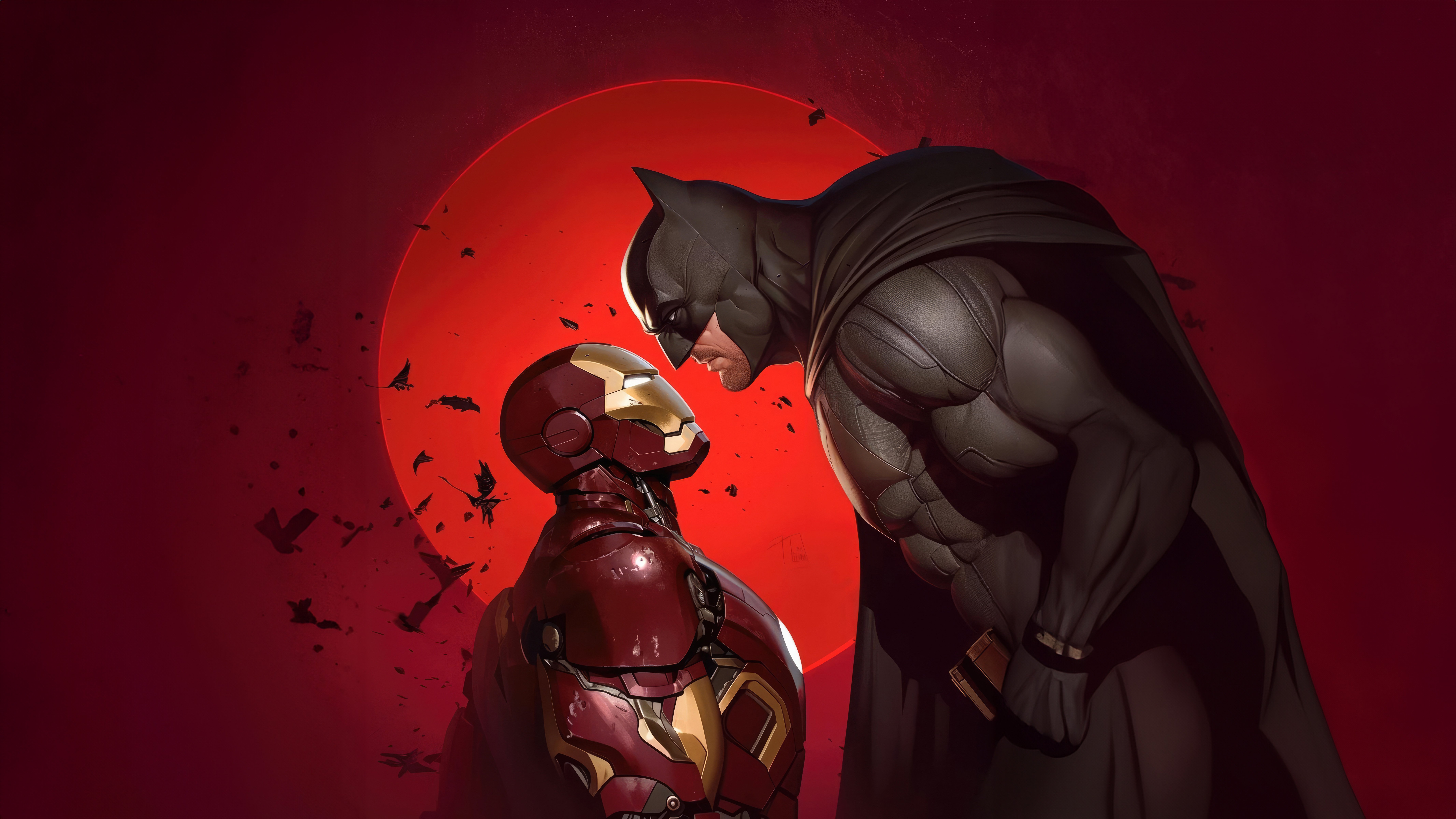 8534x4800 Iron Man Vs Batman Ultimate Showdown Wallpaper, HD Superheroes Wallpaper, 4k Wallpaper, Image, Background, Photos and Picture