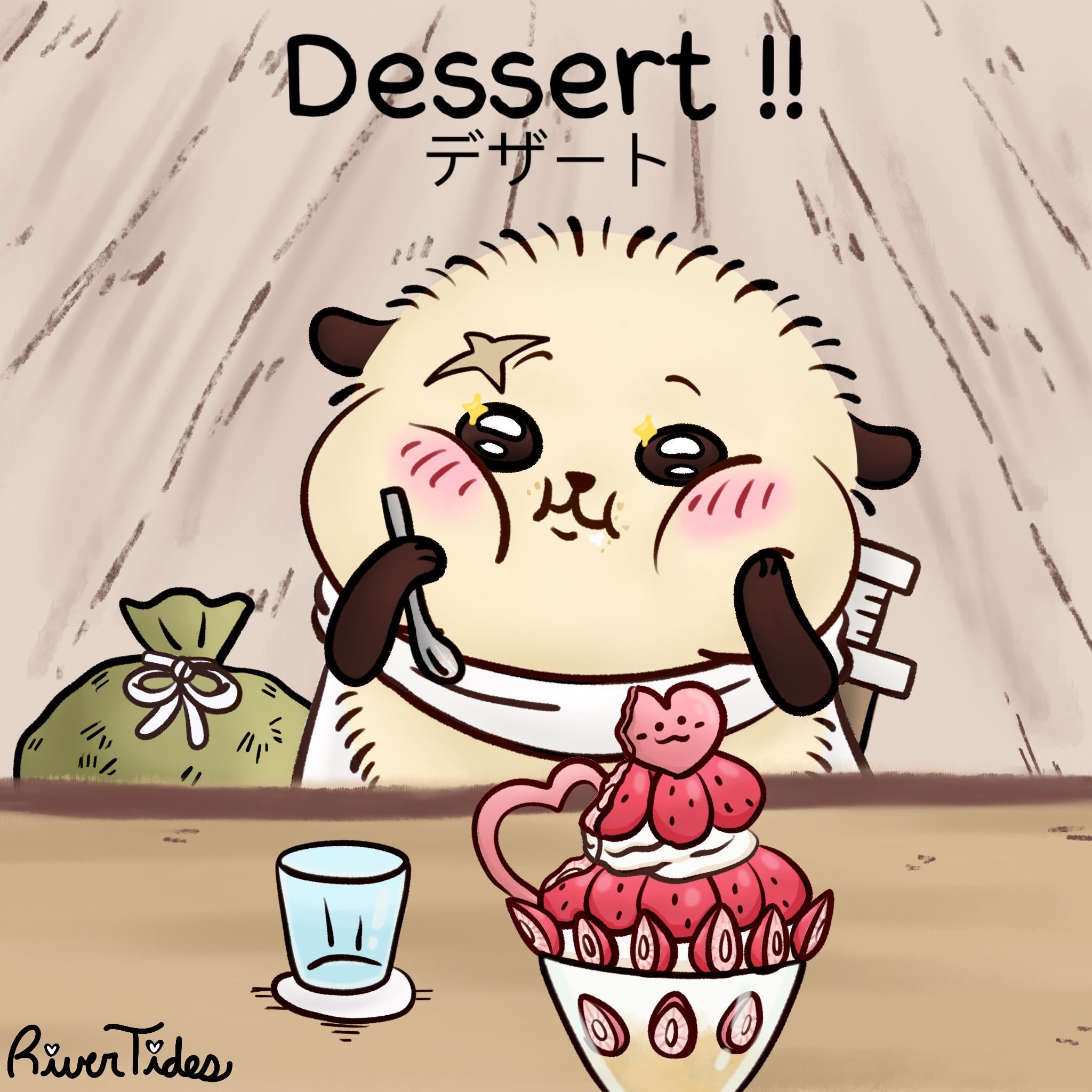 2048x2048 I Redrew The Scene Of Rakko Enjoying His Dessert Because I Love Him : R Chiikawa_