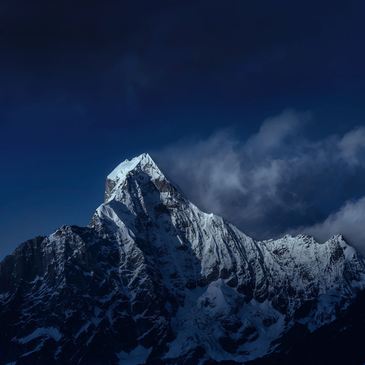 1536x1536 Xiaomi Mi Pad 5 Pro Stocks Wallpaper Midnight Moonlight Snowcapped Mountain Moon Light